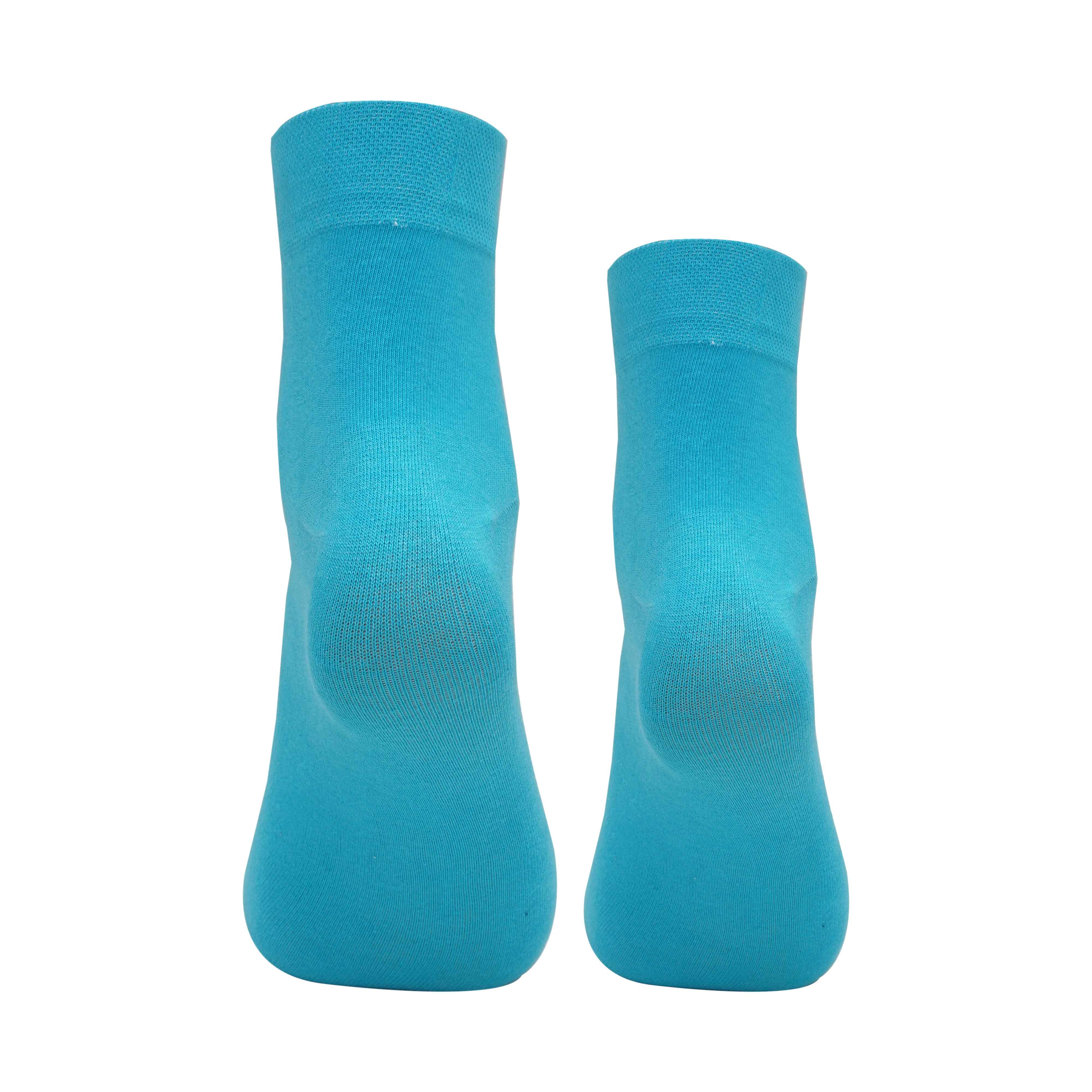 Plain Cotton Ankle Socks (Yellow , Blue , Pink) Pack of 3 - Town Business