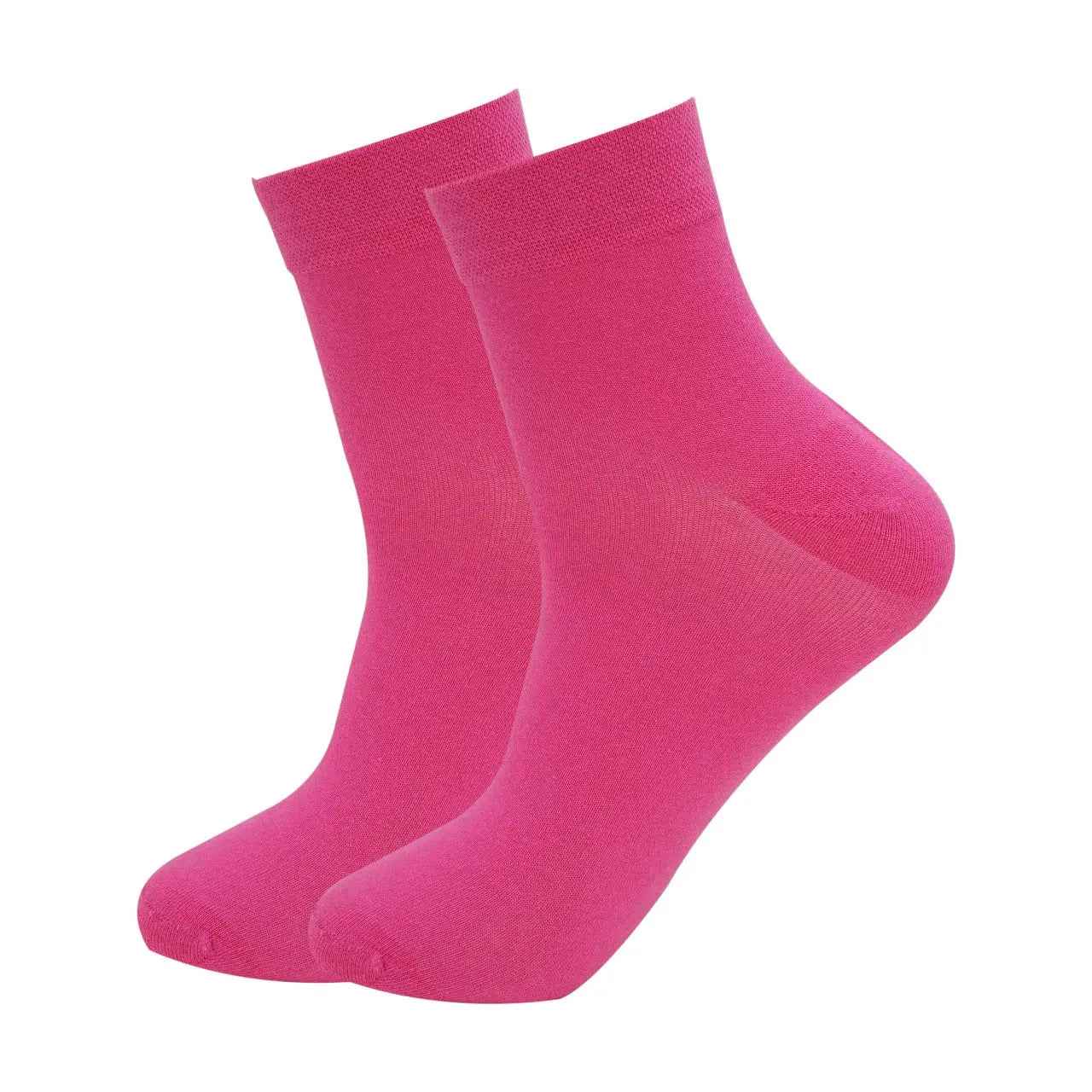 Plain Cotton Ankle Socks (Yellow , Blue , Pink) Pack of 3 - Town Business