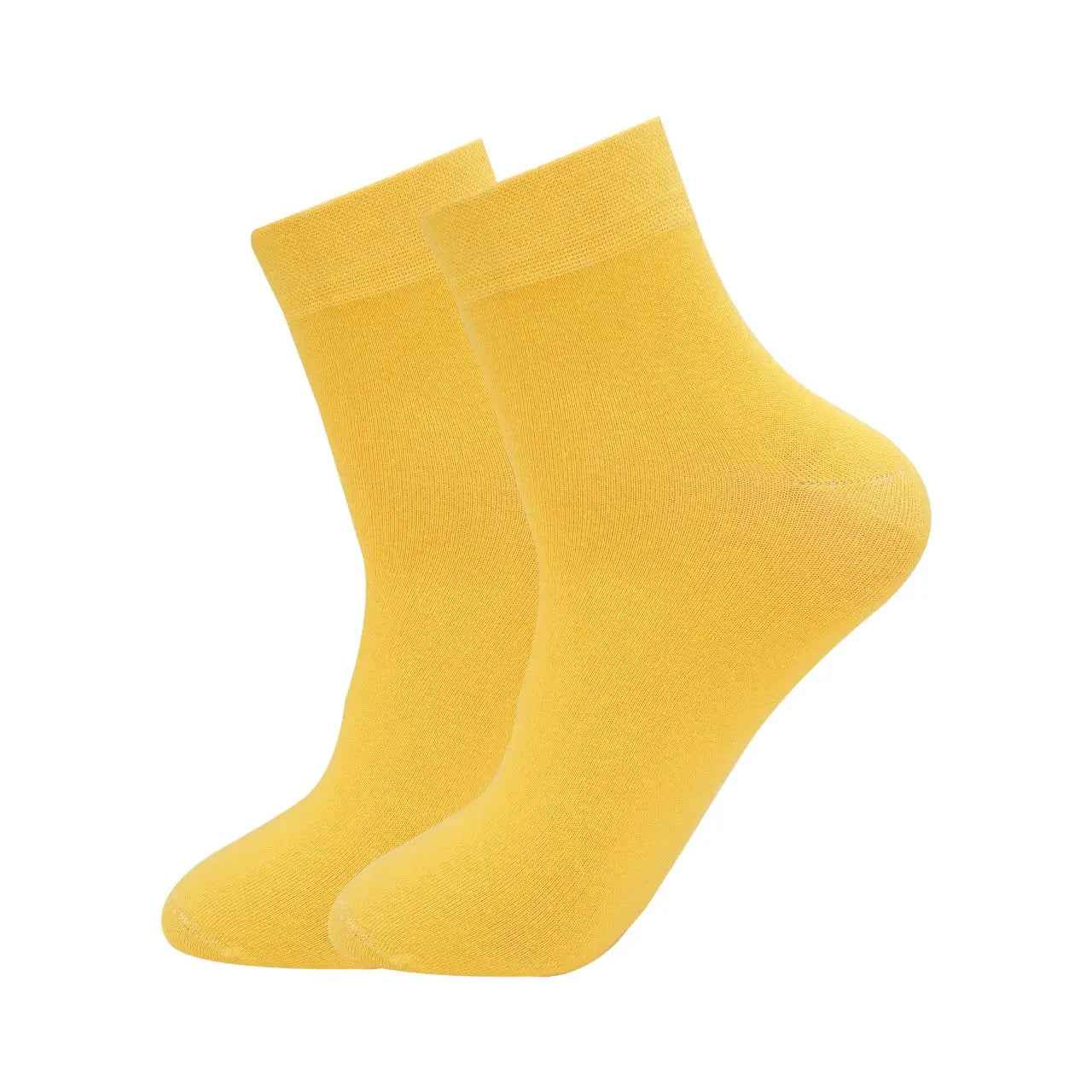 Plain Cotton Ankle Socks (Yellow , Blue , Pink) Pack of 3 - Town Business