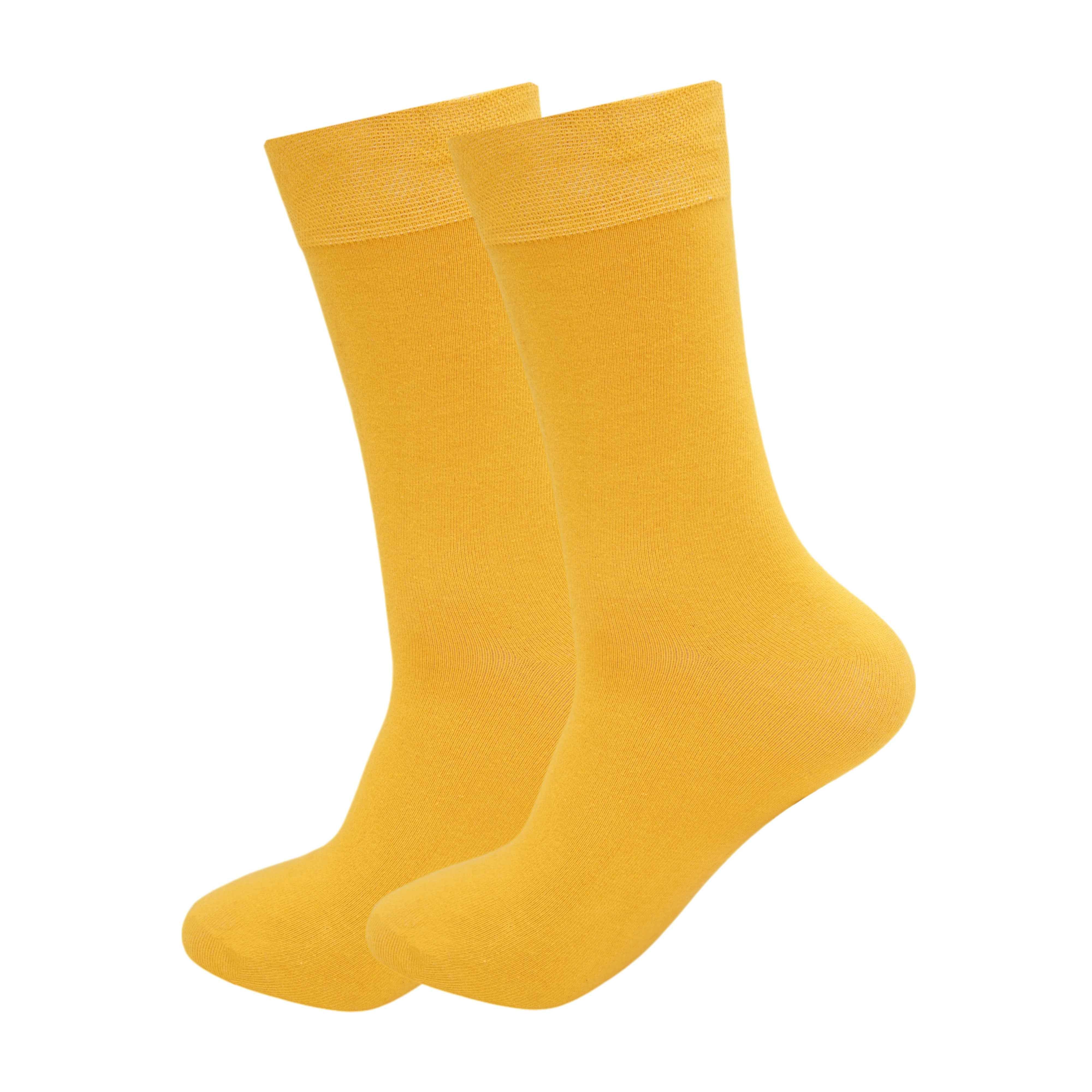 Full Crew Yellow Luxury Socks (Pack of 1) 2N - Town Business