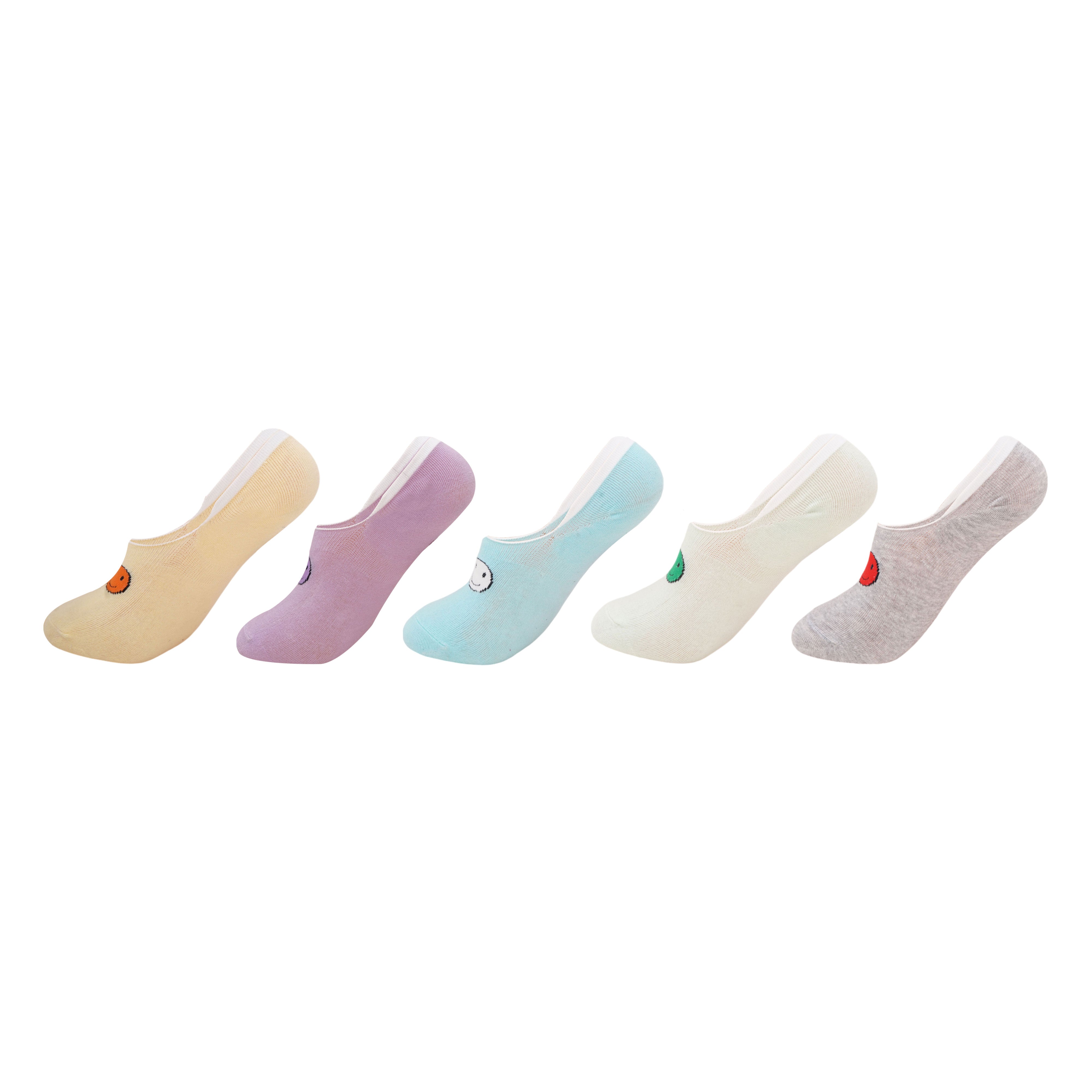 Smiley No -Show Socks (Pack of 5) 10N - Town Business