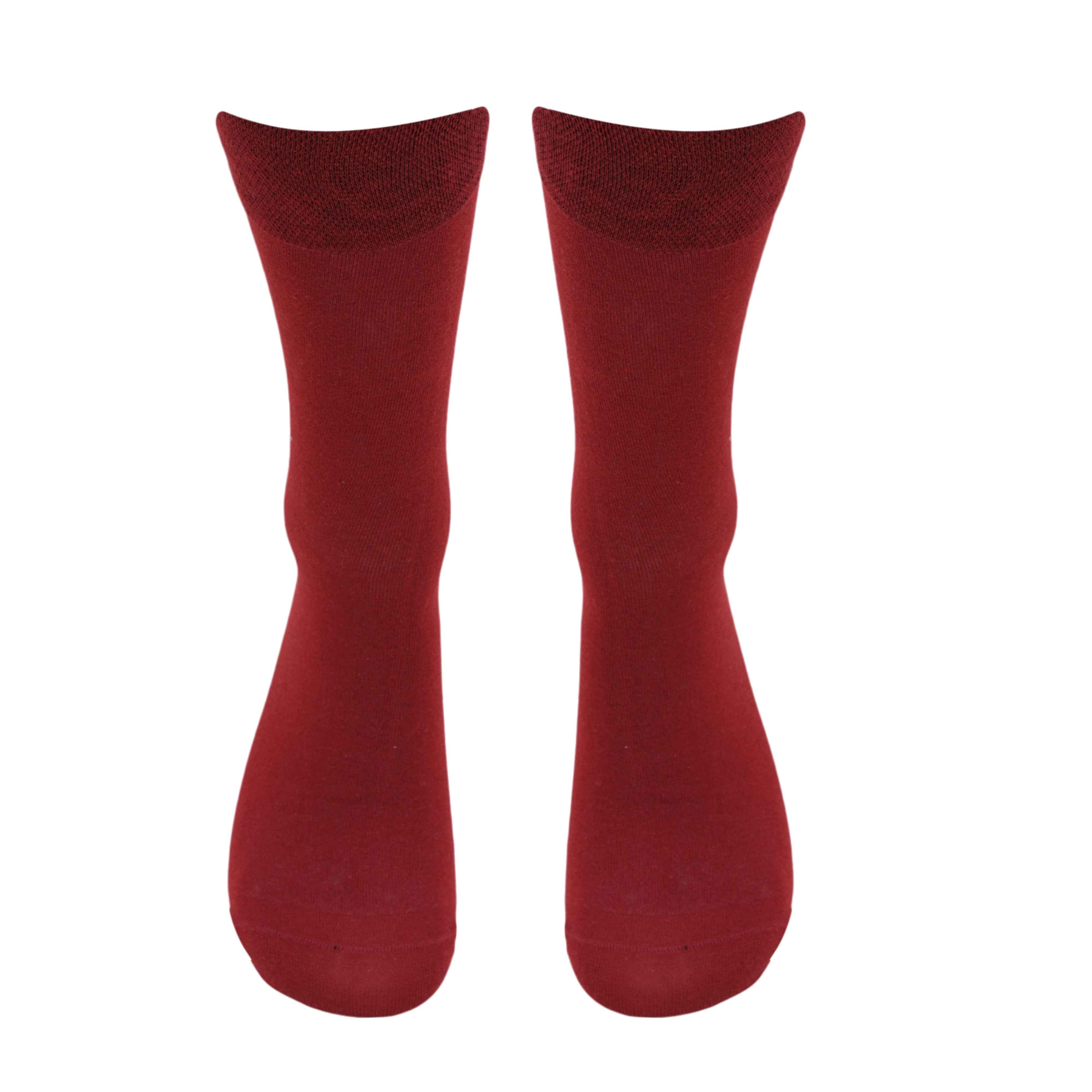 Full Crew Maroon Luxury Socks (Pack of 1) 2N - Town Business