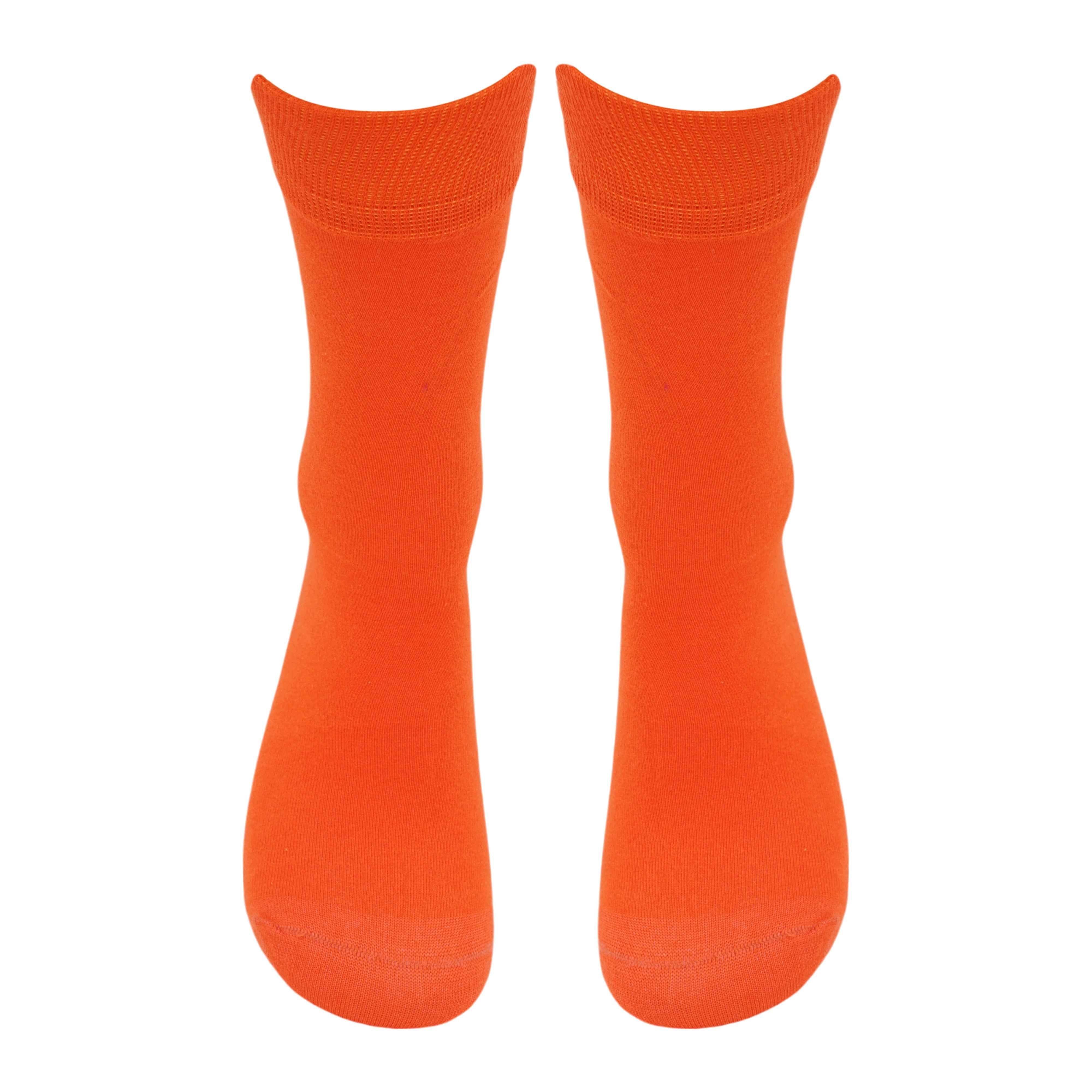 Men,s Full Crew Orange luxury socks (Pack of 1) 2N - Town Business