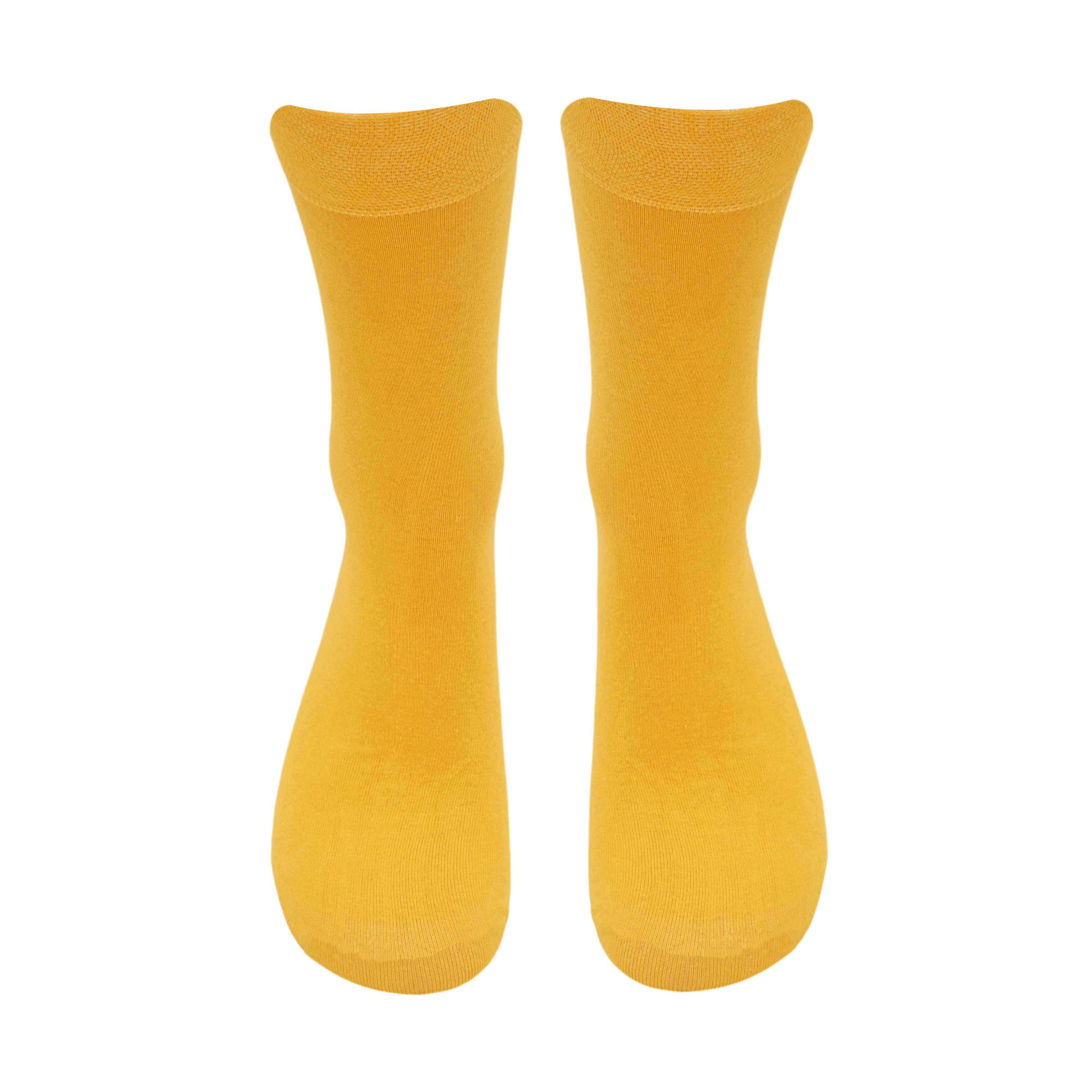 Full Crew Yellow Luxury Socks (Pack of 1) 2N - Town Business
