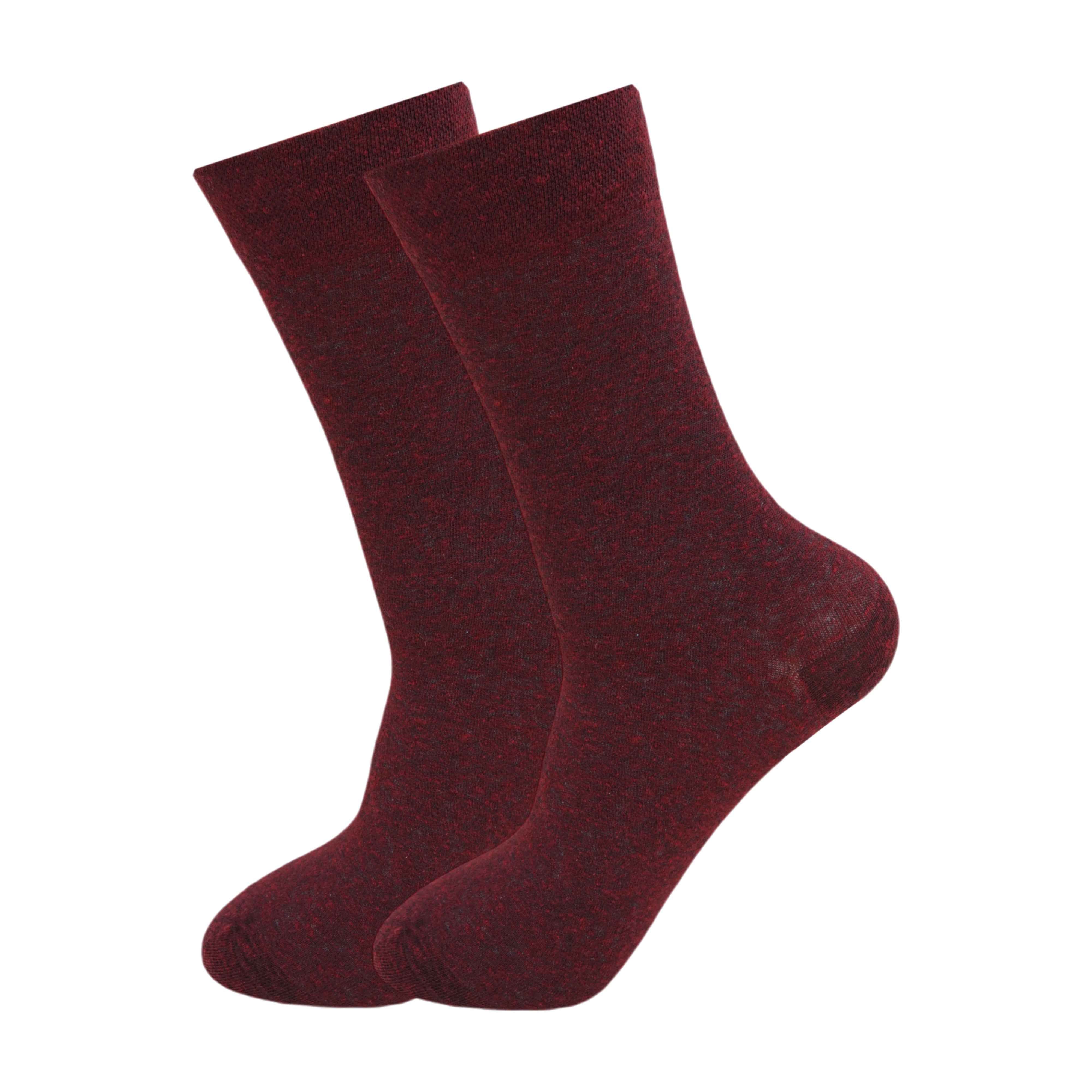 Premium Plain Wine Cotton Socks (Pack of 1) 2N - Town Business