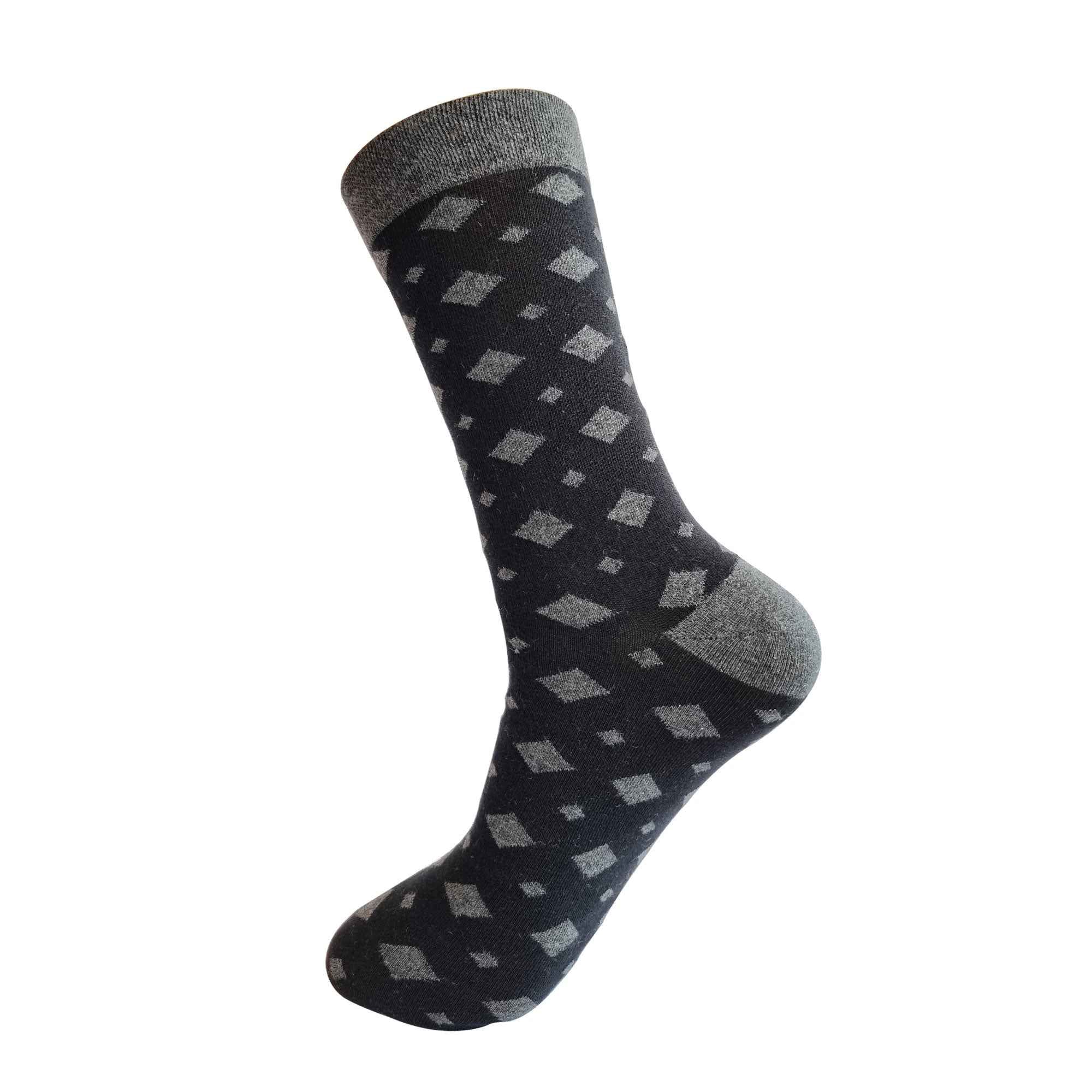 Town Business Men’s 3-Pair Crew-Length Socks(Black, Black, Grey) - Town Business