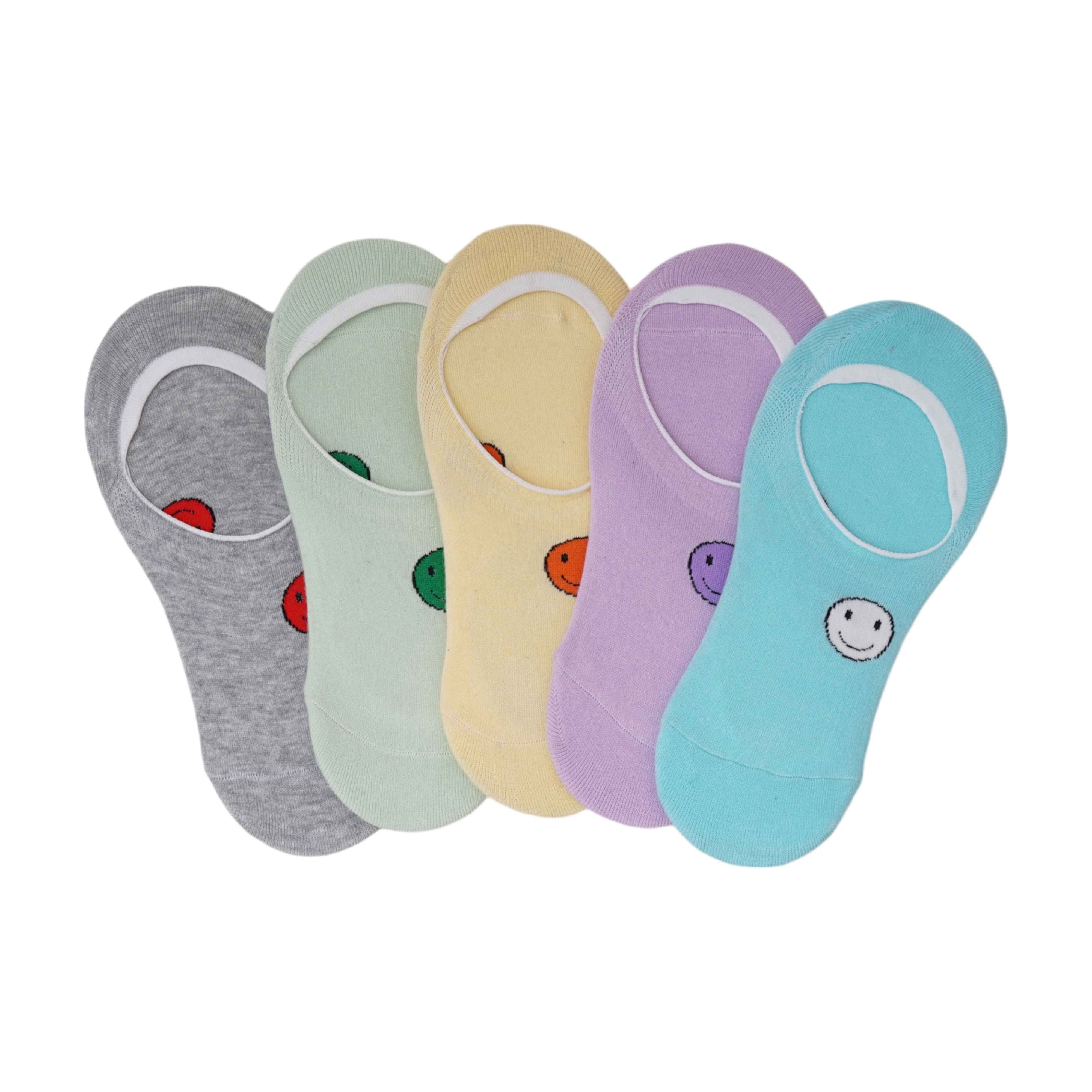 Smiley No -Show Socks (Pack of 5) 10N - Town Business