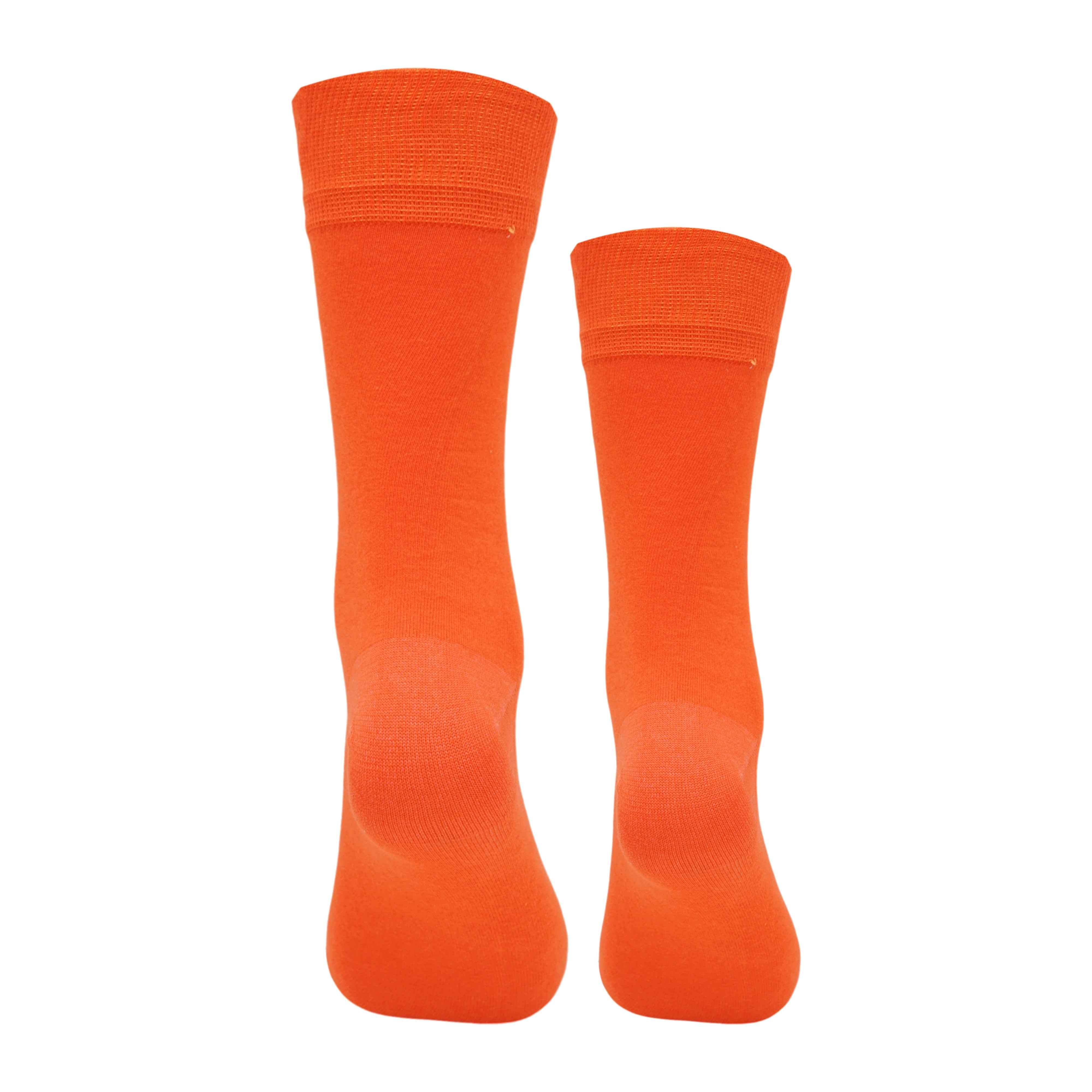 Men,s Full Crew Orange luxury socks (Pack of 1) 2N - Town Business