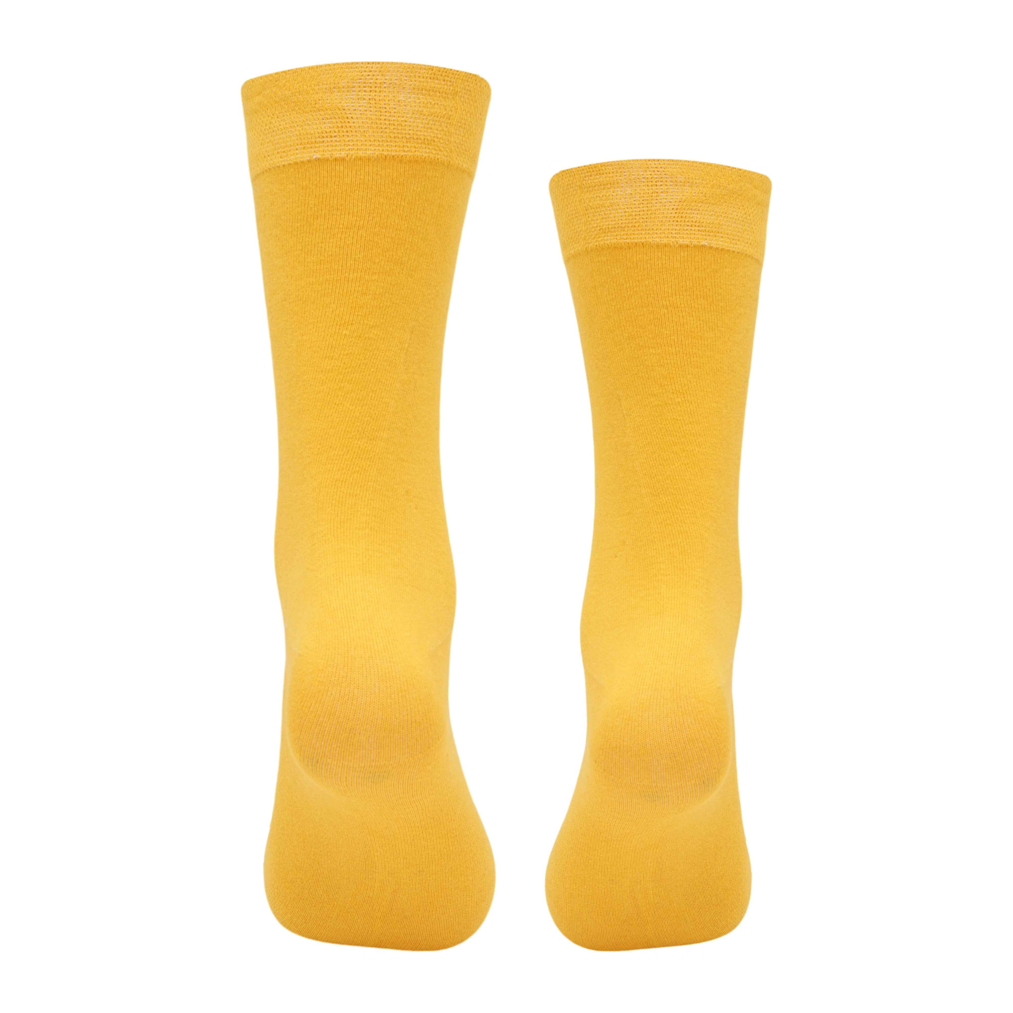 Full Crew Yellow Luxury Socks (Pack of 1) 2N - Town Business