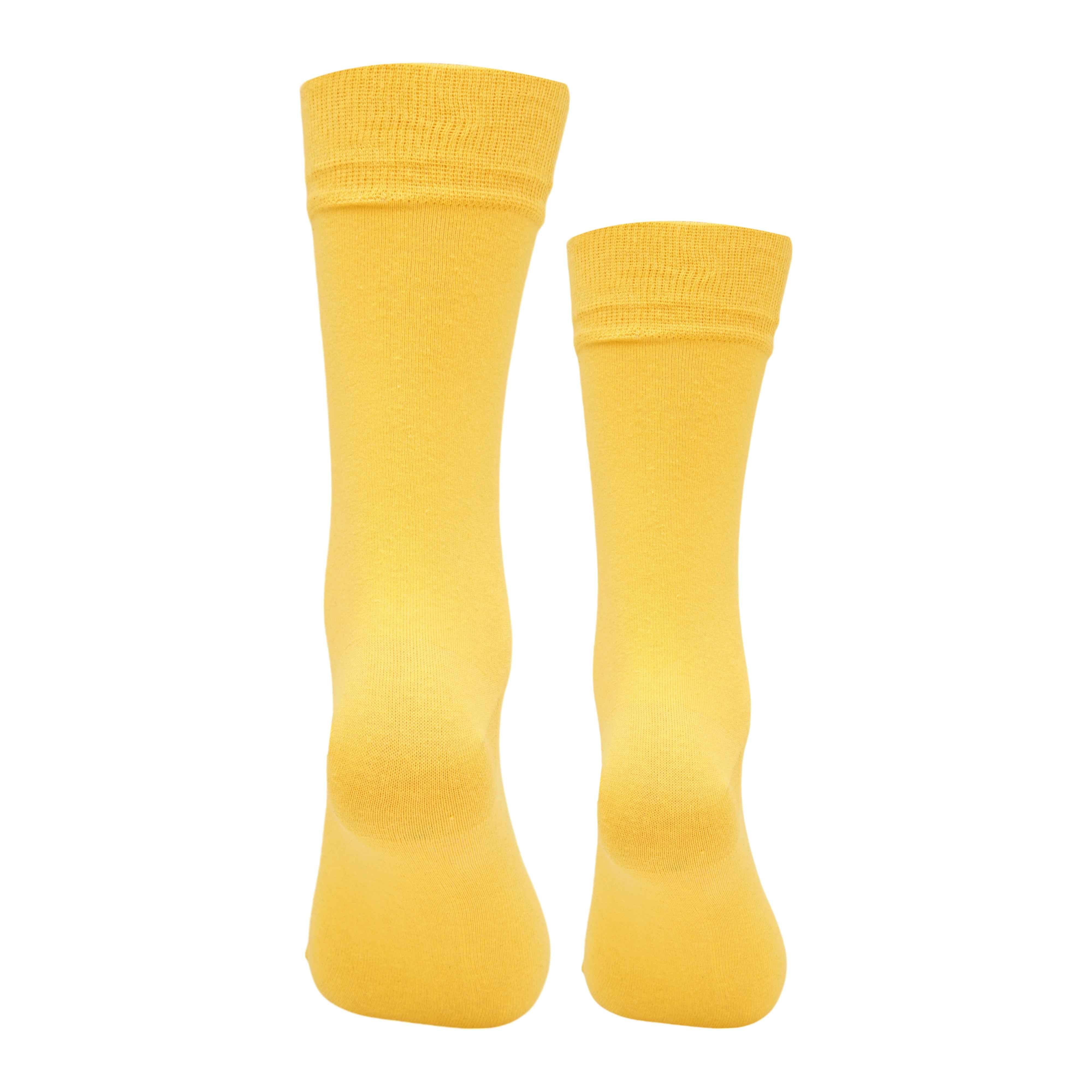 Premium Plain Yellow Cotton Socks (Pack of 1) 2N - Town Business