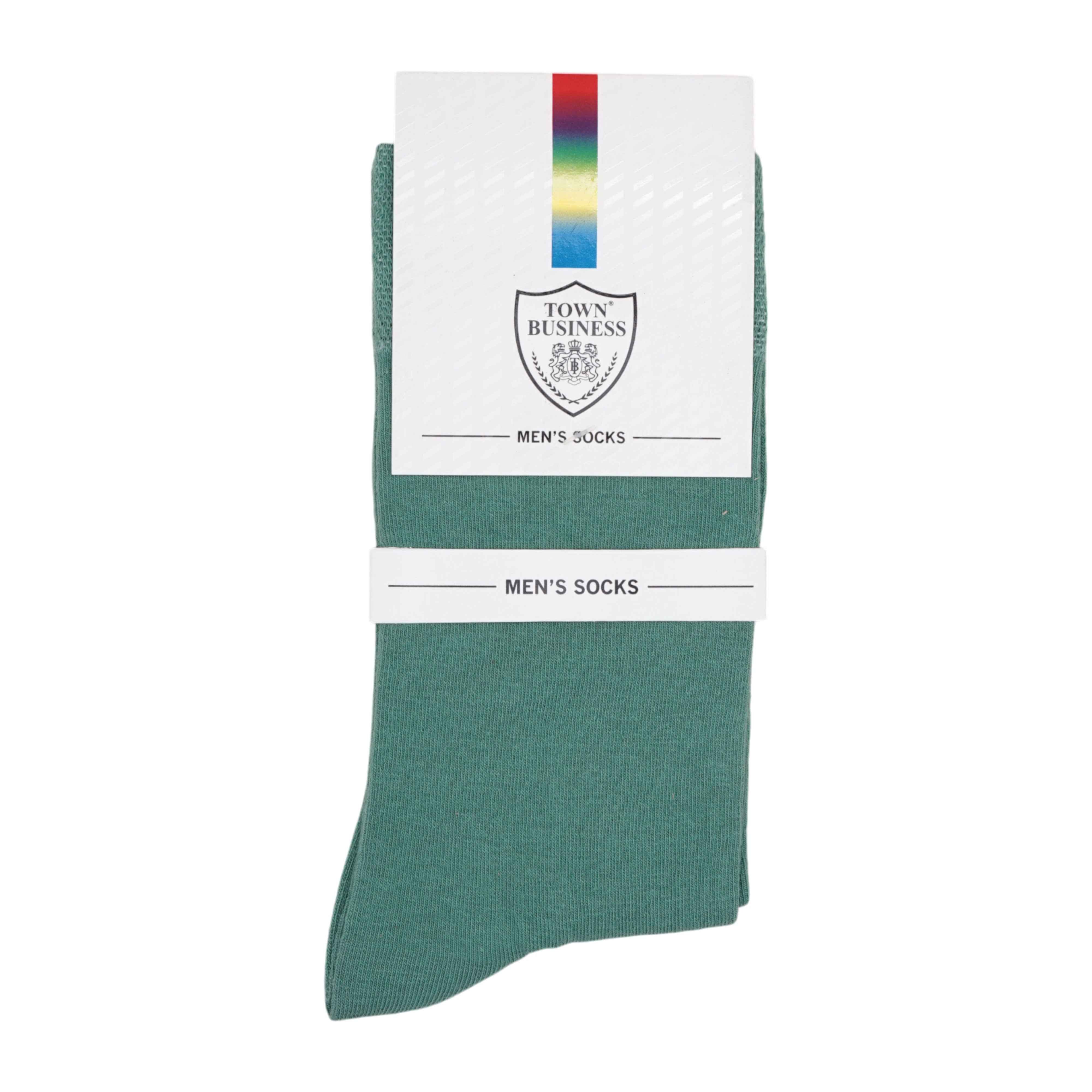 Men,s Full Crew Green Luxury Socks (Pack of 1) 2N - Town Business