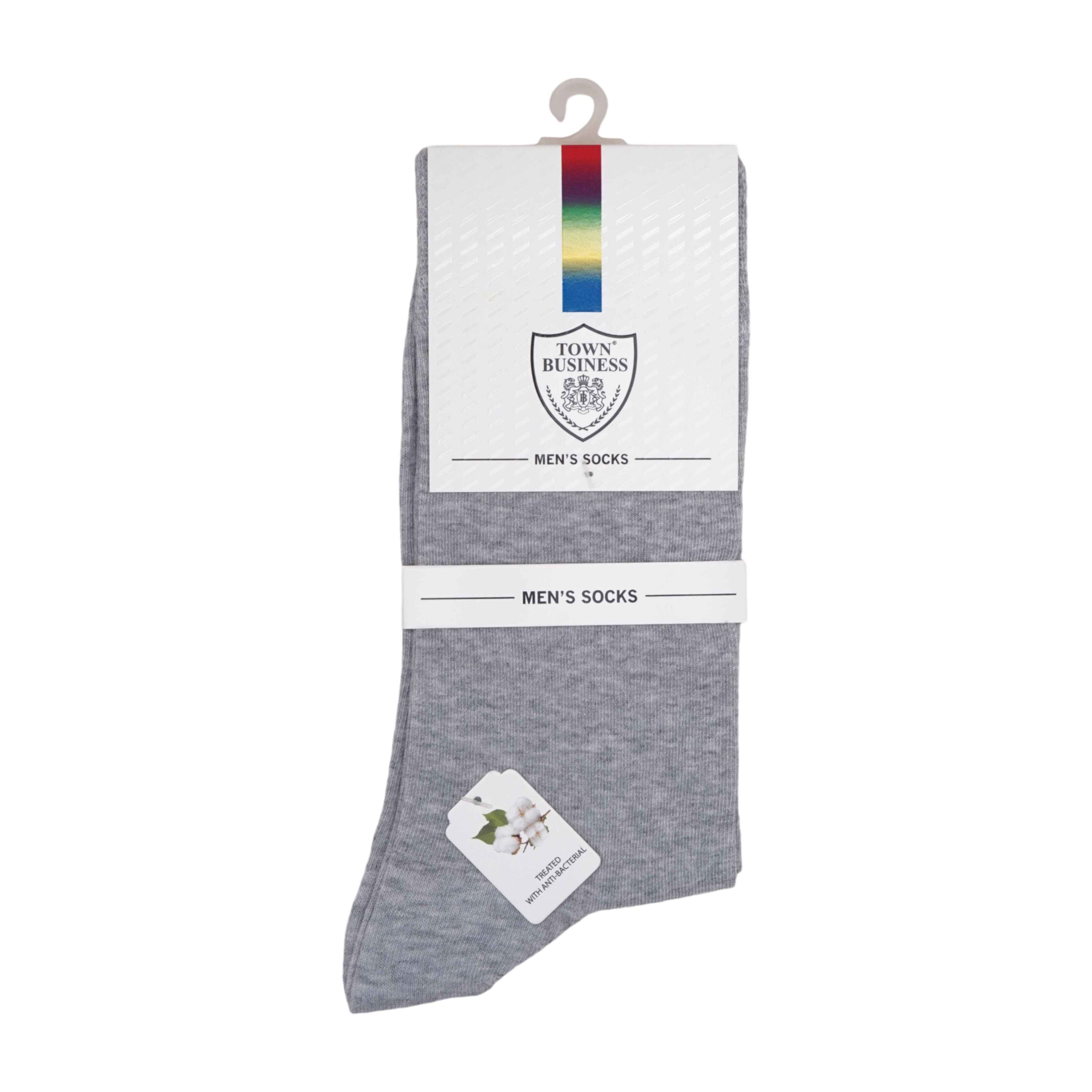 Men,s Full Crew Grey Luxury Socks (Pack of 1) 2N - Town Business