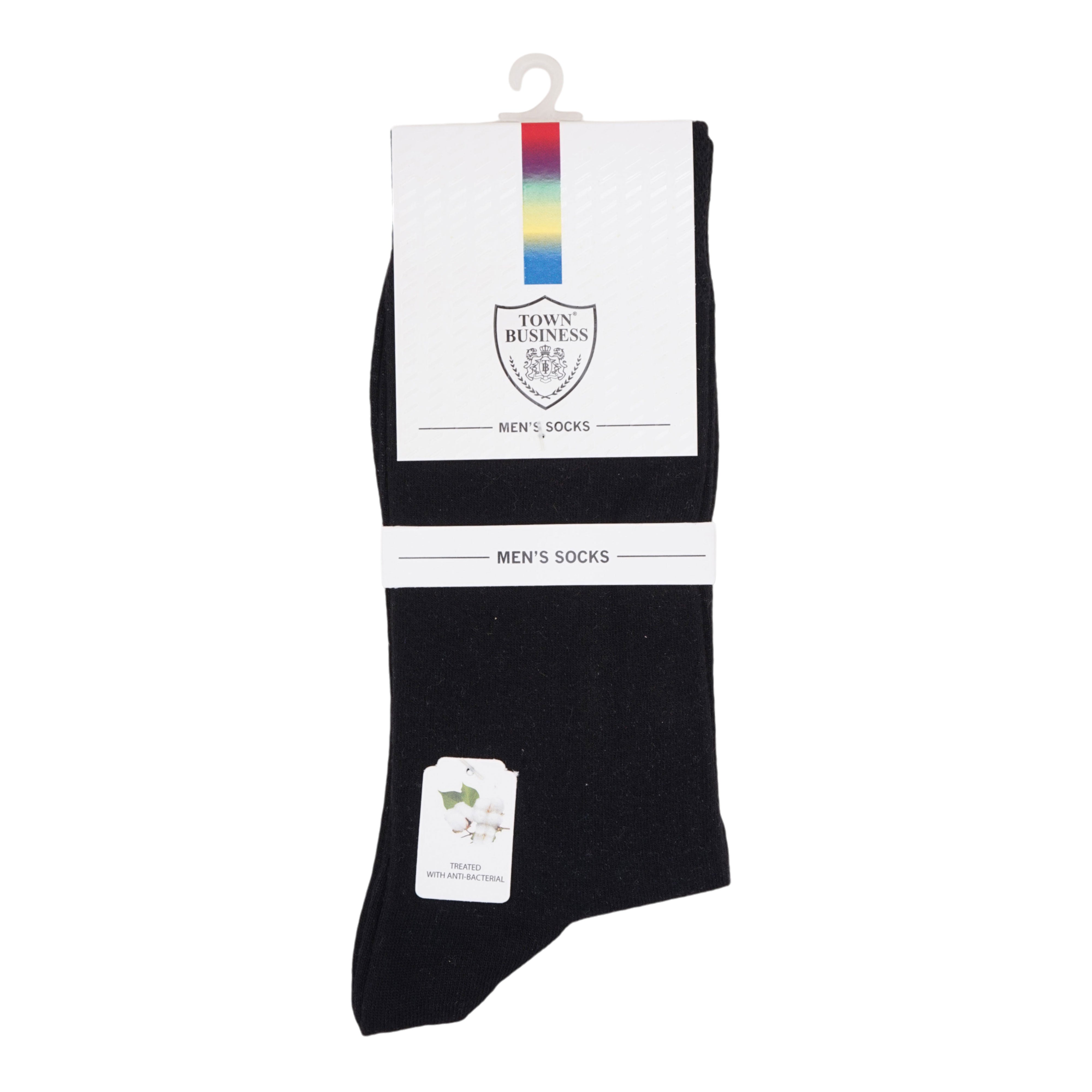 Men,s Full Crew Black Luxury Socks (Pack of 1) 2N - Town Business
