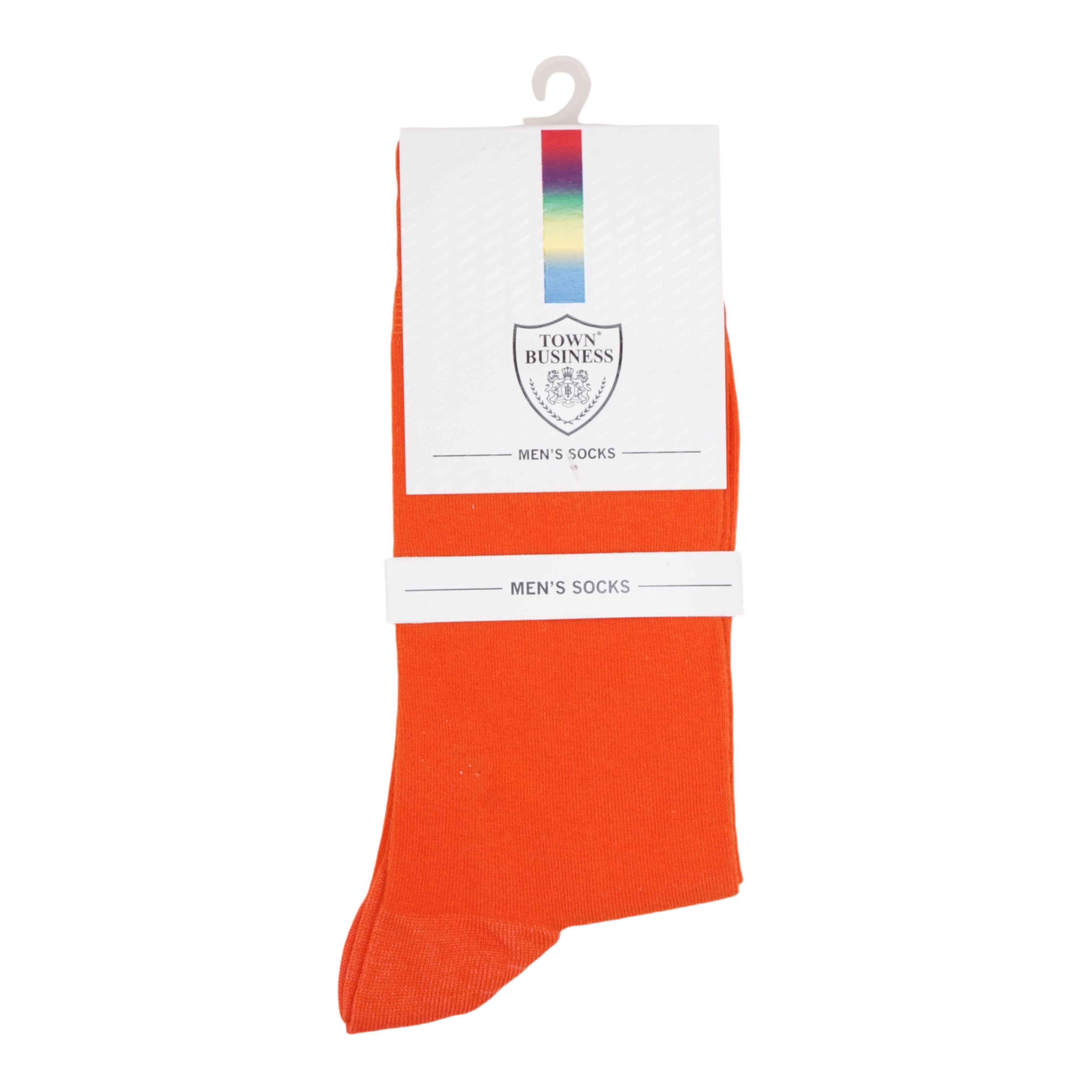 Men,s Full Crew Orange luxury socks (Pack of 1) 2N - Town Business