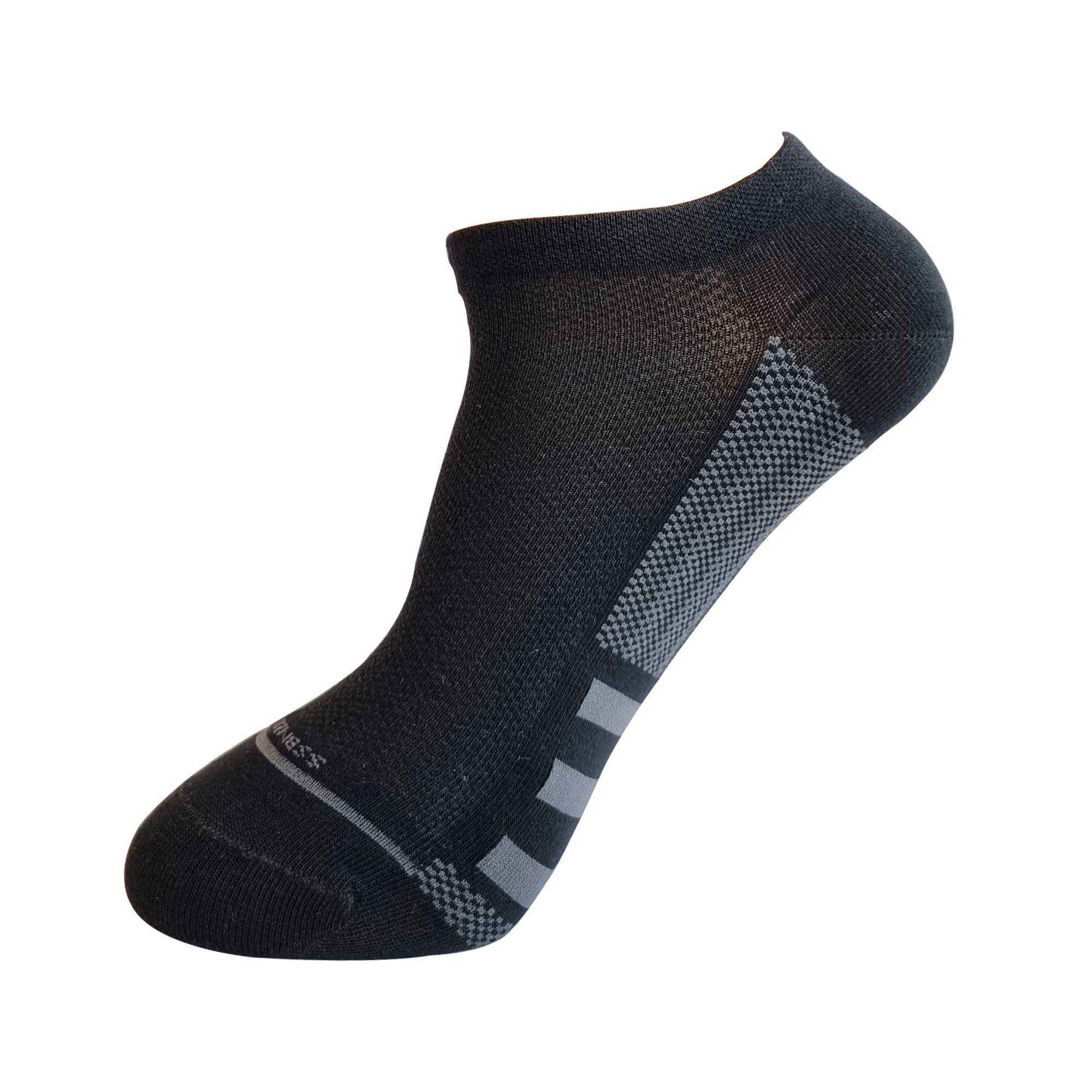 Unisex 2 Pair Compact Cotton Sneaker Socks (Black , Grey) - Town Business