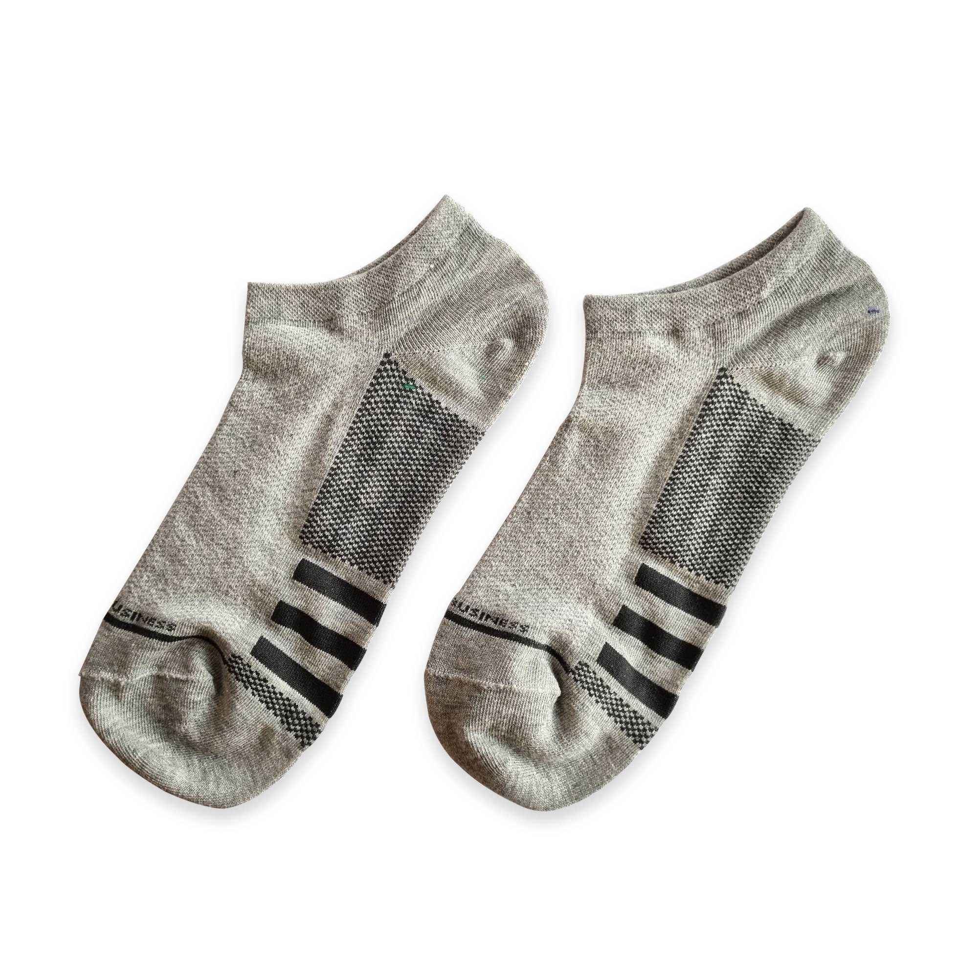 Unisex 2 Pair Compact Cotton Sneaker Socks (Black , Grey) - Town Business