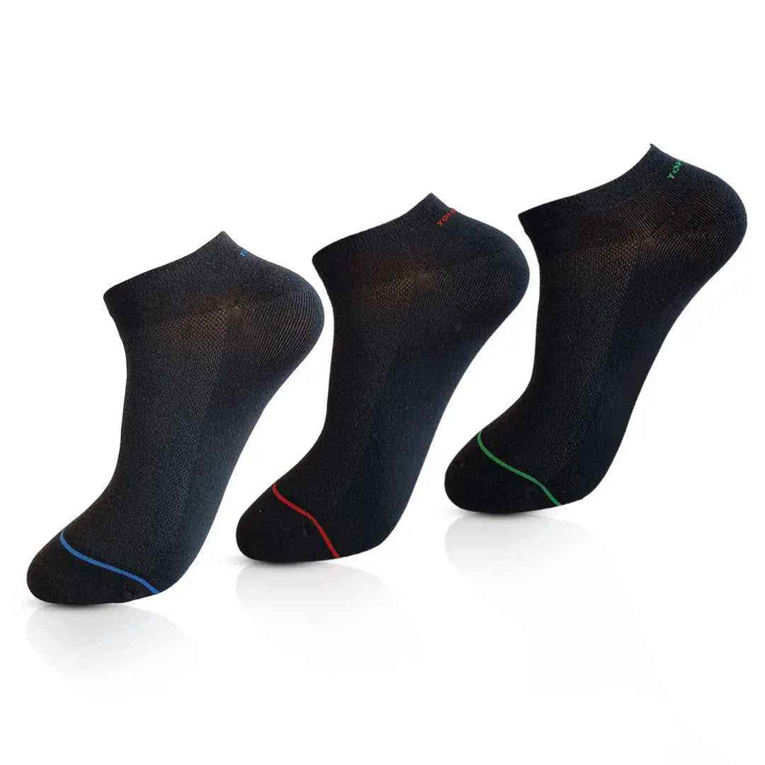 Unisex 3 Pair Breathable Sneaker socks ( Black) - Town Business