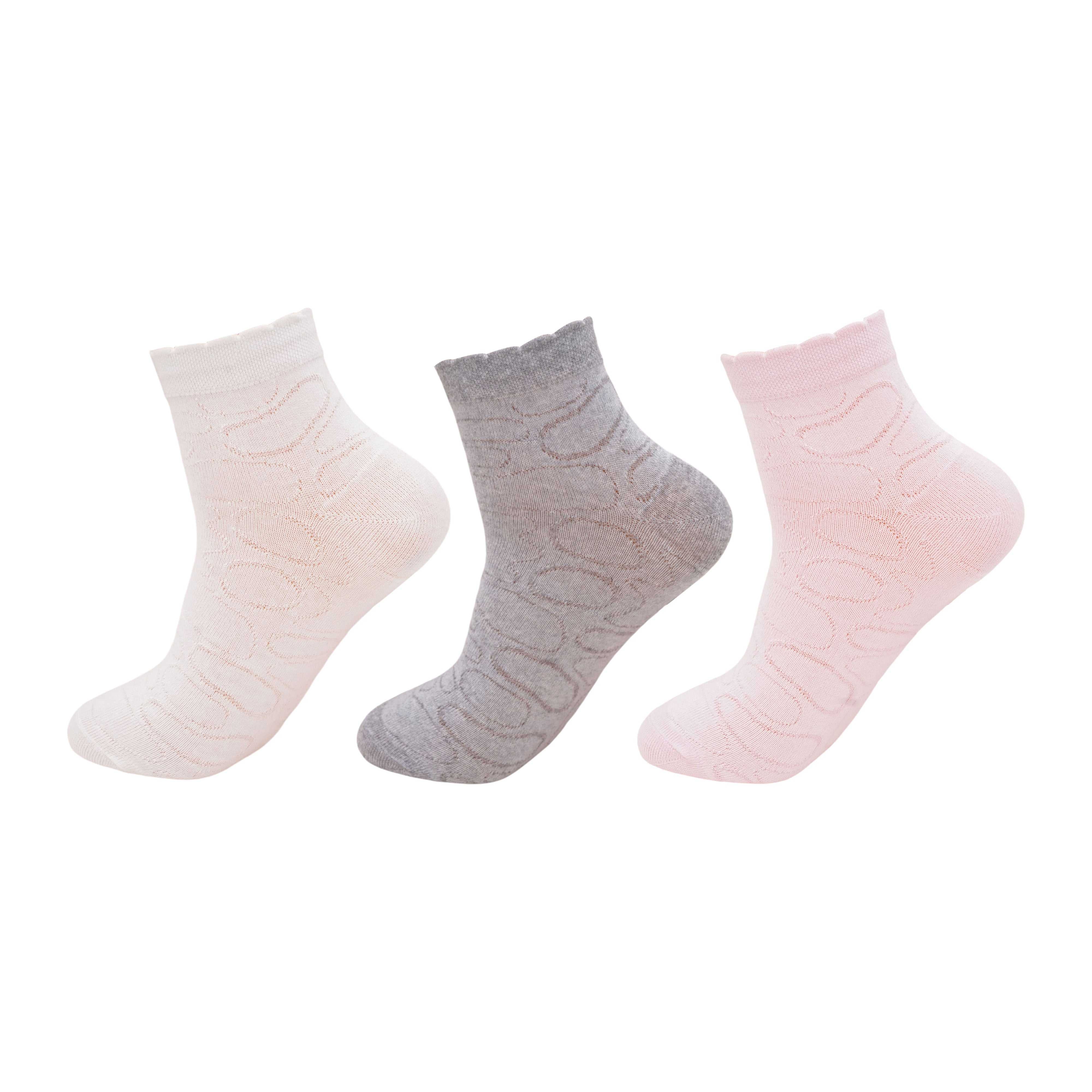 Women Ankle Self Design Socks (Pack Of 3)6N - Town Business