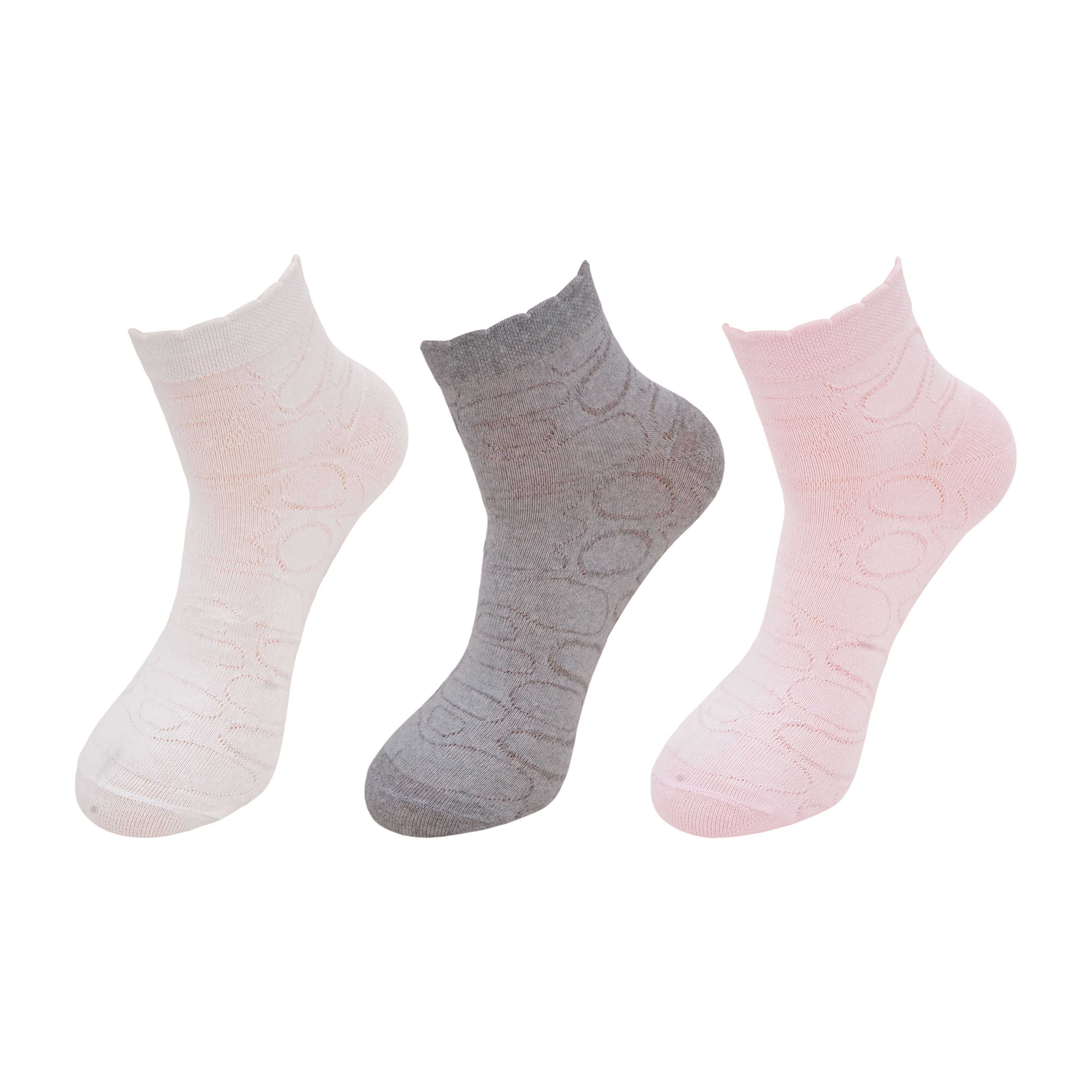 Women Ankle Self Design Socks (Pack Of 3)6N - Town Business