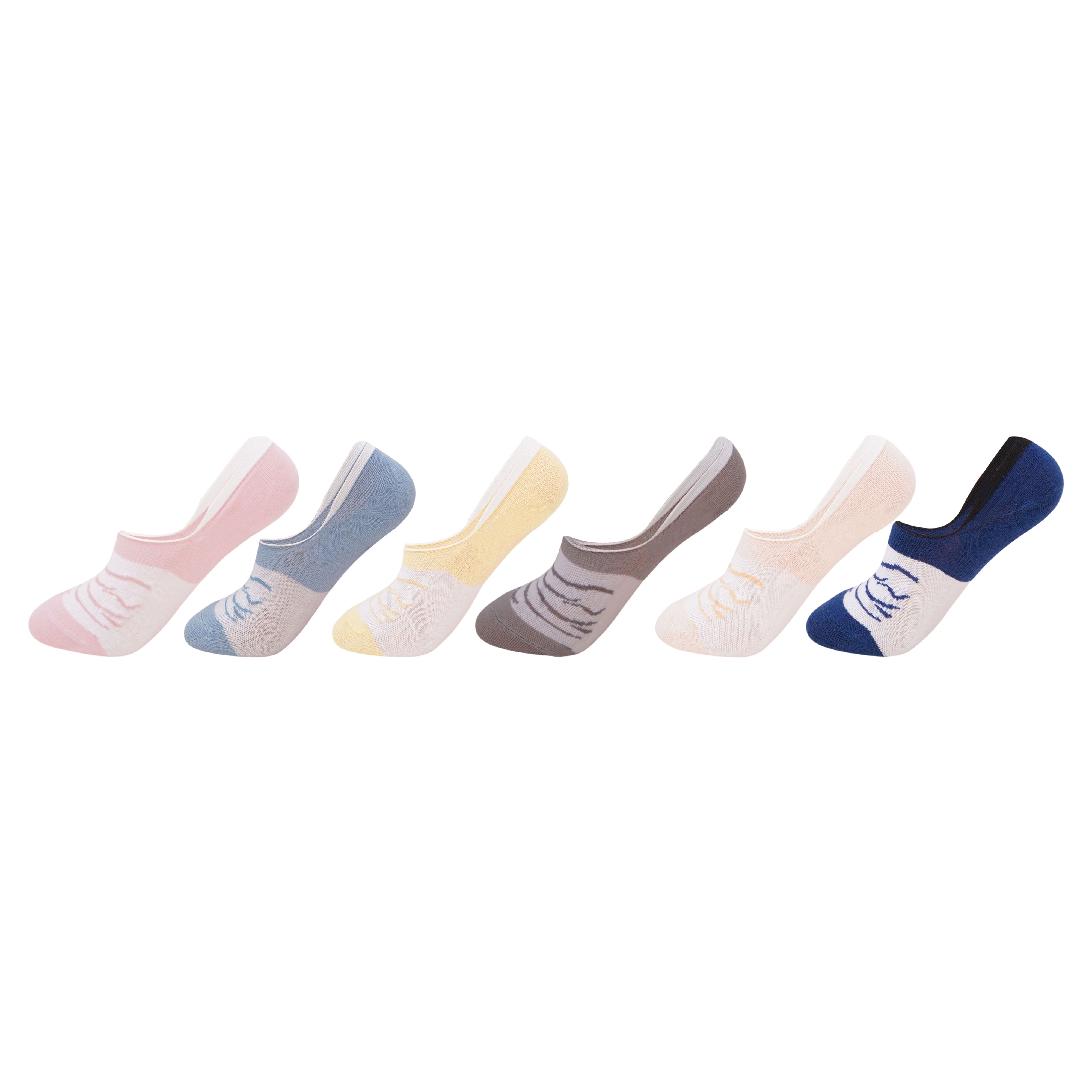 Designer No-Show Socks (Pack Of 6) 12N - Town Business