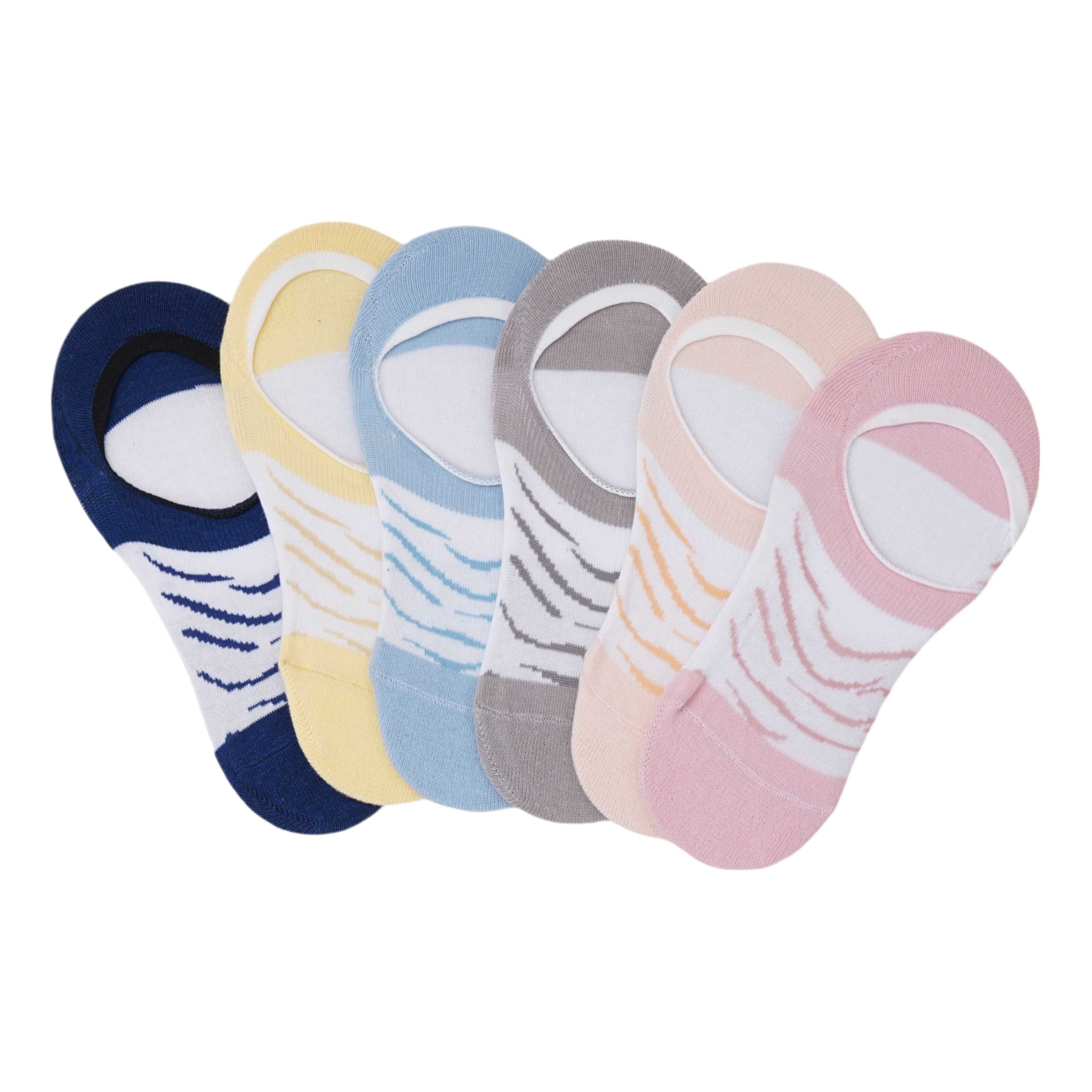 Designer No-Show Socks (Pack Of 6) 12N - Town Business