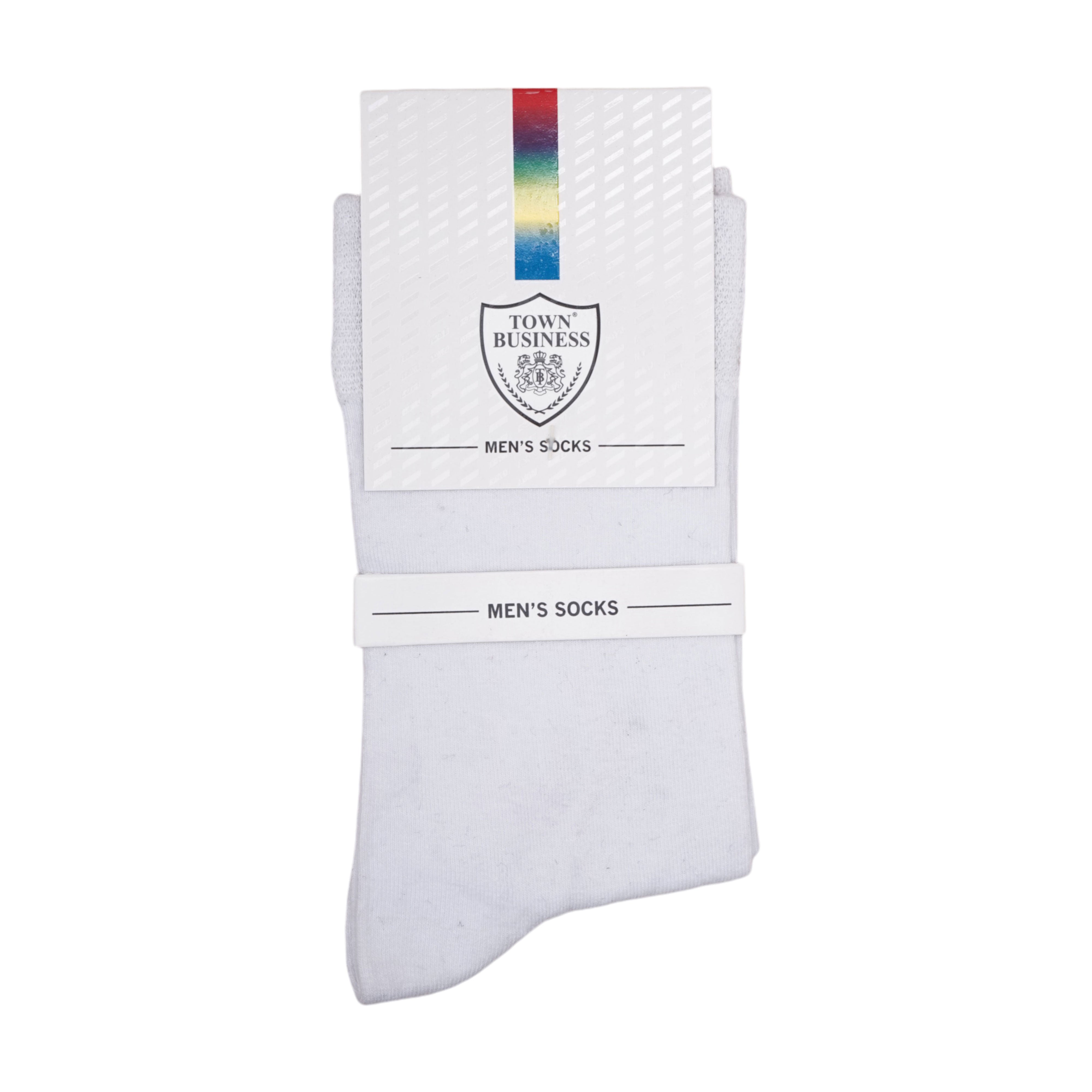 Full Crew Colourful White Socks (Pack of 1) 2N - Town Business
