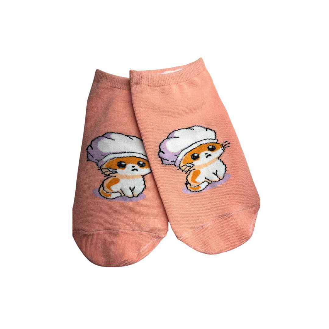 Adorable Cartoon Cat Wearing Socks (Pack Of 1) 2N - Town Business