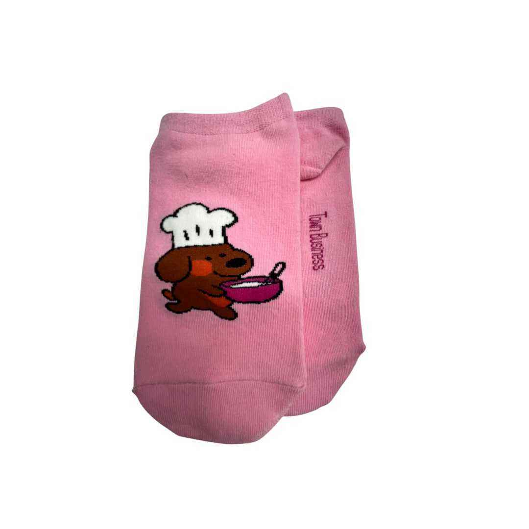 Adorable Cartoon Dog Wearing Chef,s hat Socks Pack of 1 (2N) - Town Business