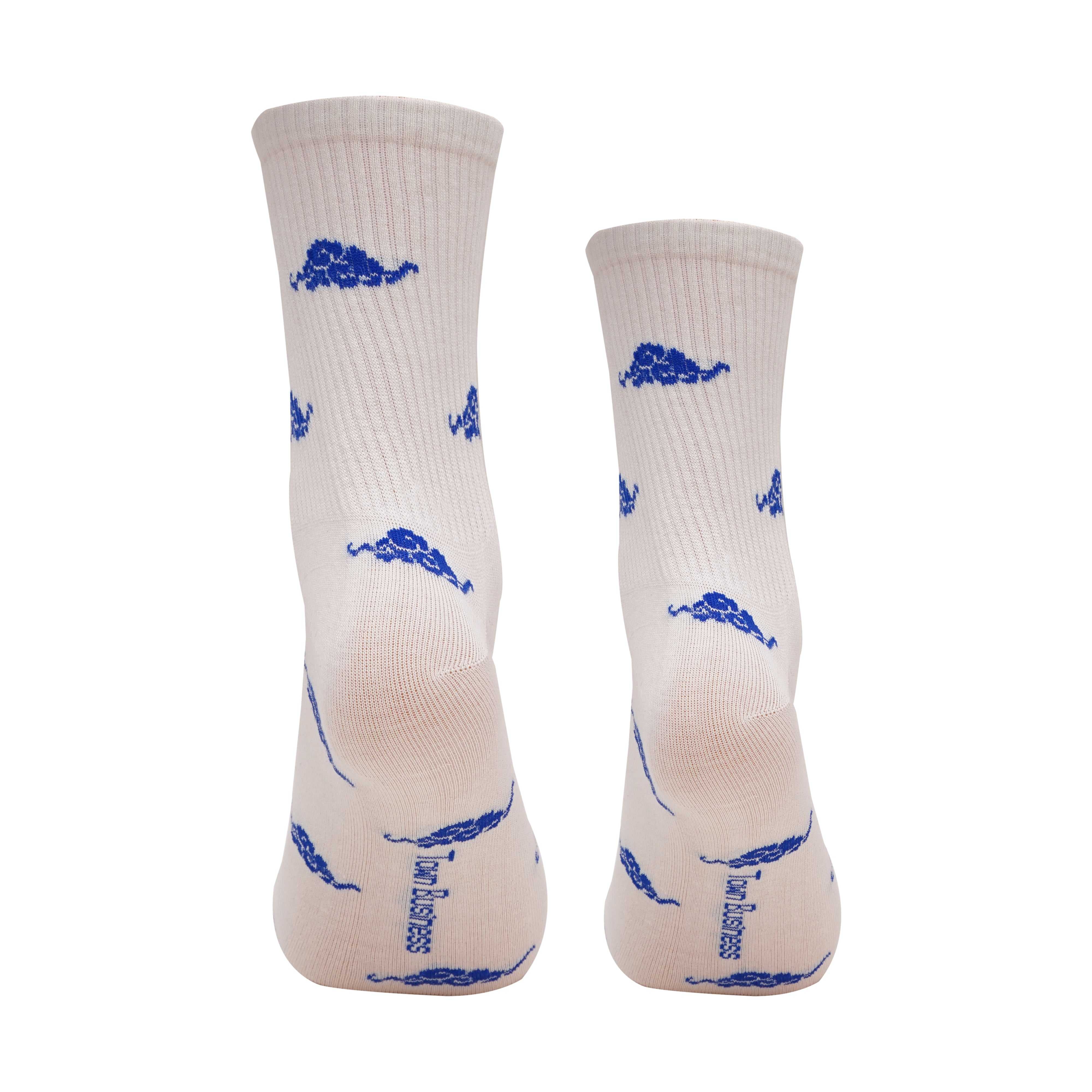 Blue Cloud Pattern white Socks (Pack of 1) - Town Business