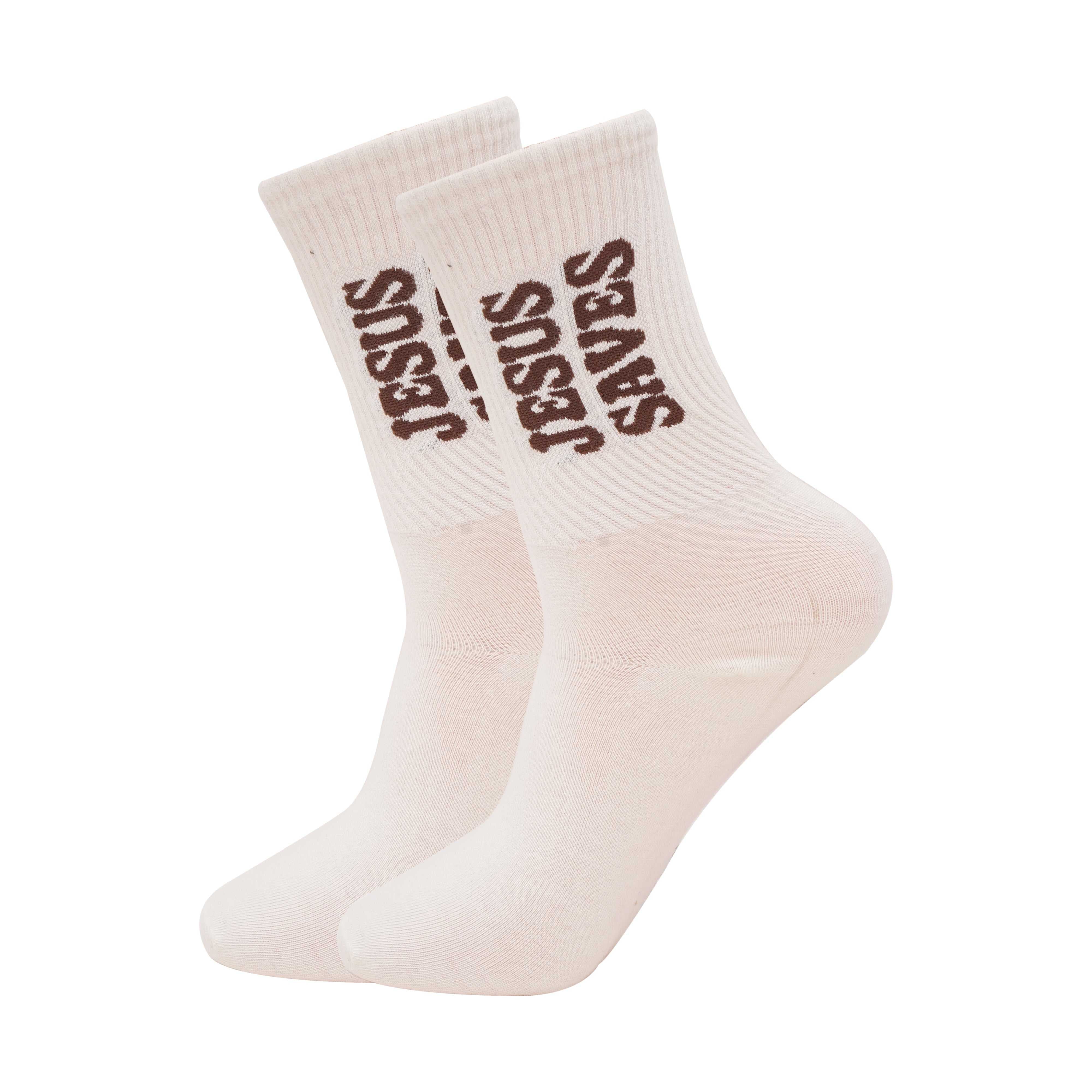 Save Jesus Socks White (Pack Of 1)2N - Town Business