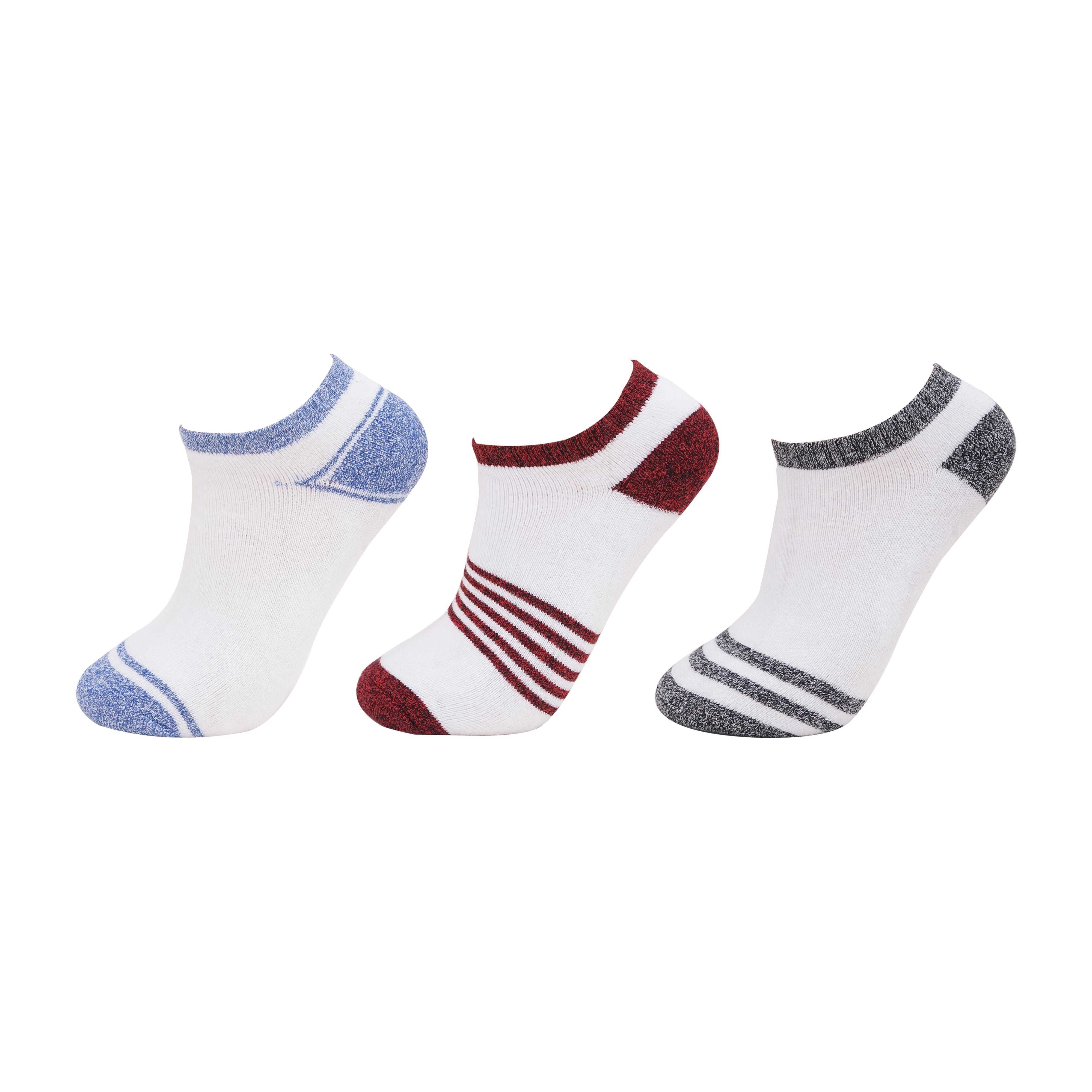 White Sneaker socks with Designing Strips (Pack Of 3) - Town Business