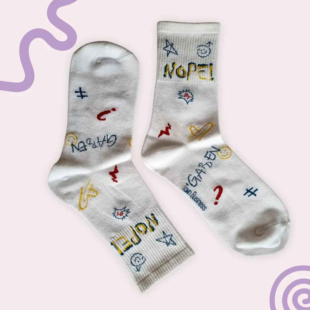 White Designer socks (Pack of 1) - Town Business
