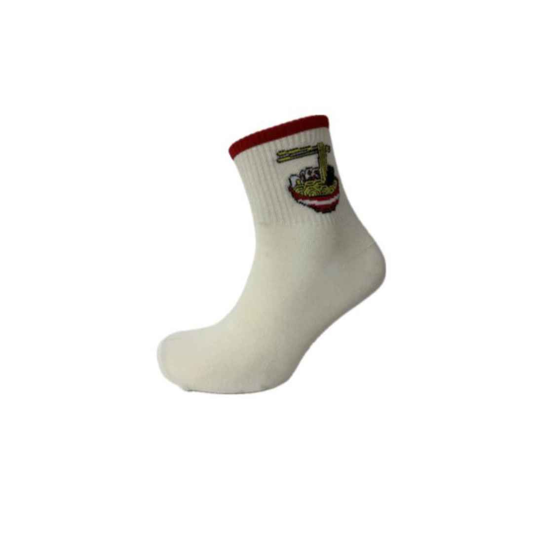 Luxury Ribbed Ankle Noodle Off-white Socks (Pack Of 1) 2N - Town Business