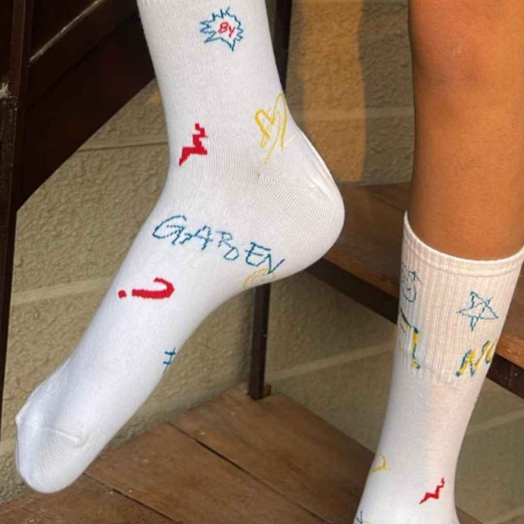 White Designer socks (Pack of 1) - Town Business