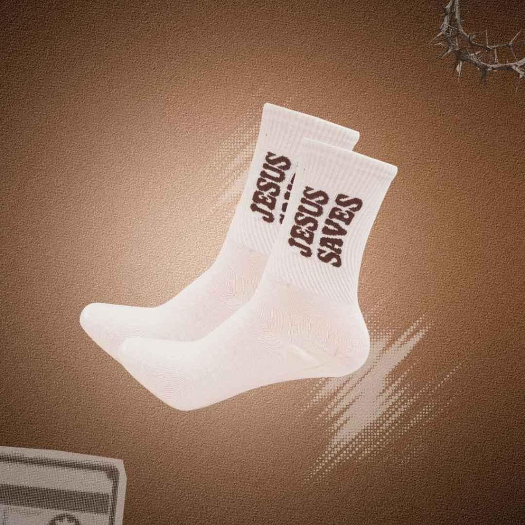 Save Jesus Socks White (Pack Of 1)2N - Town Business