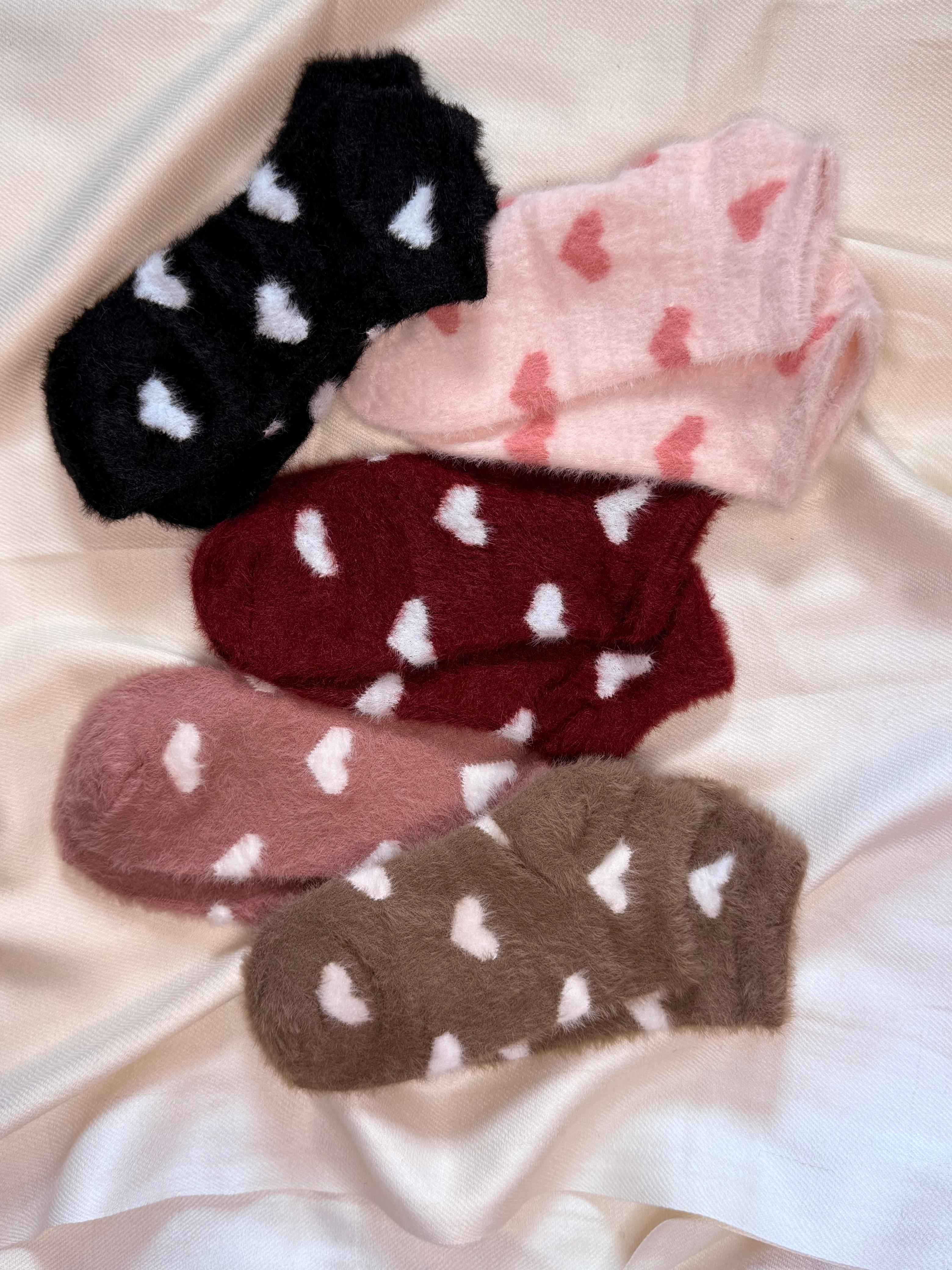 Cozy Heart-Patterned Winter Socks (Pack Of 5)10N