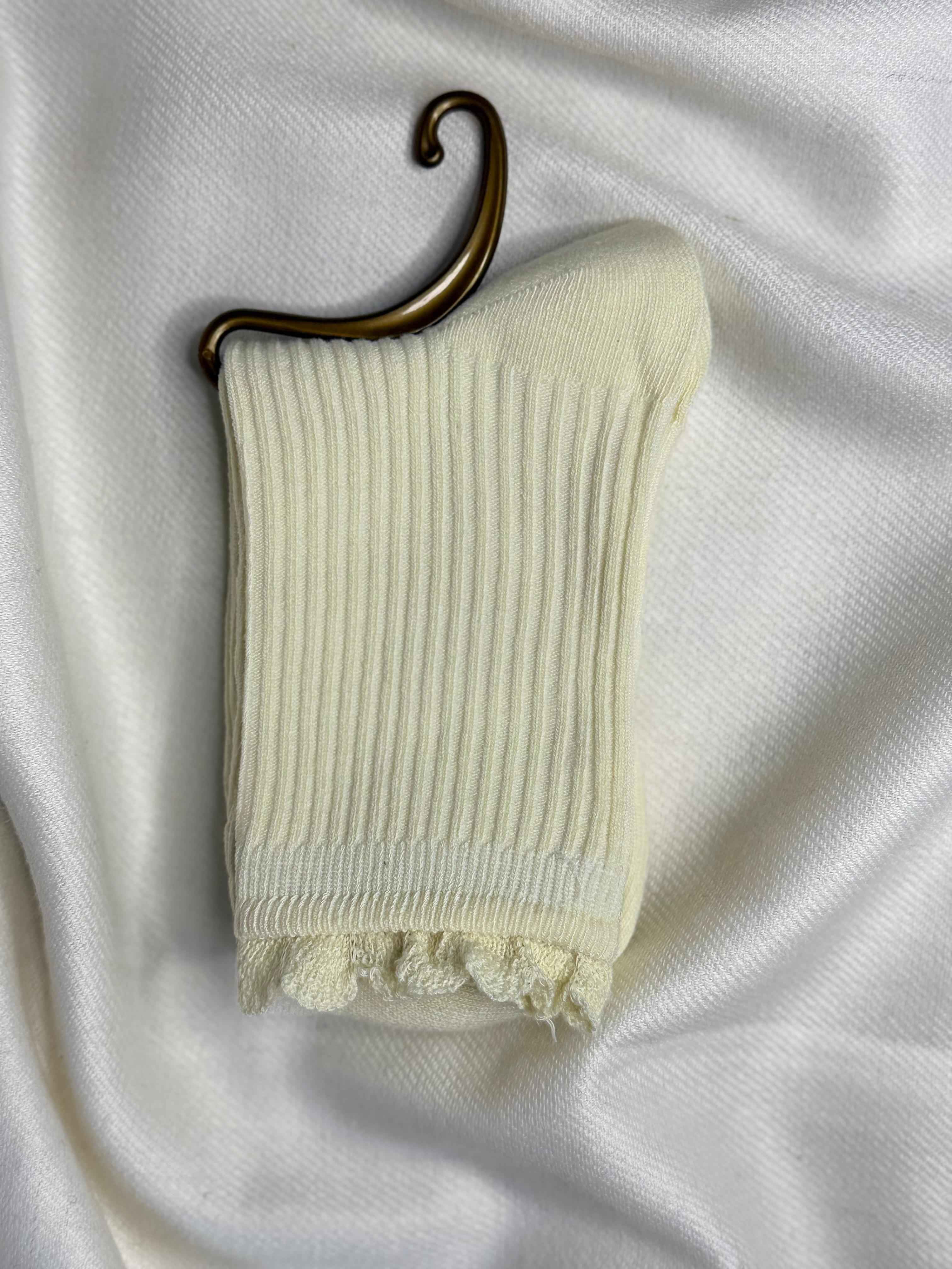 Ribbed Elegance Socks with Crochet Detailing (Pack Of 5) 10N