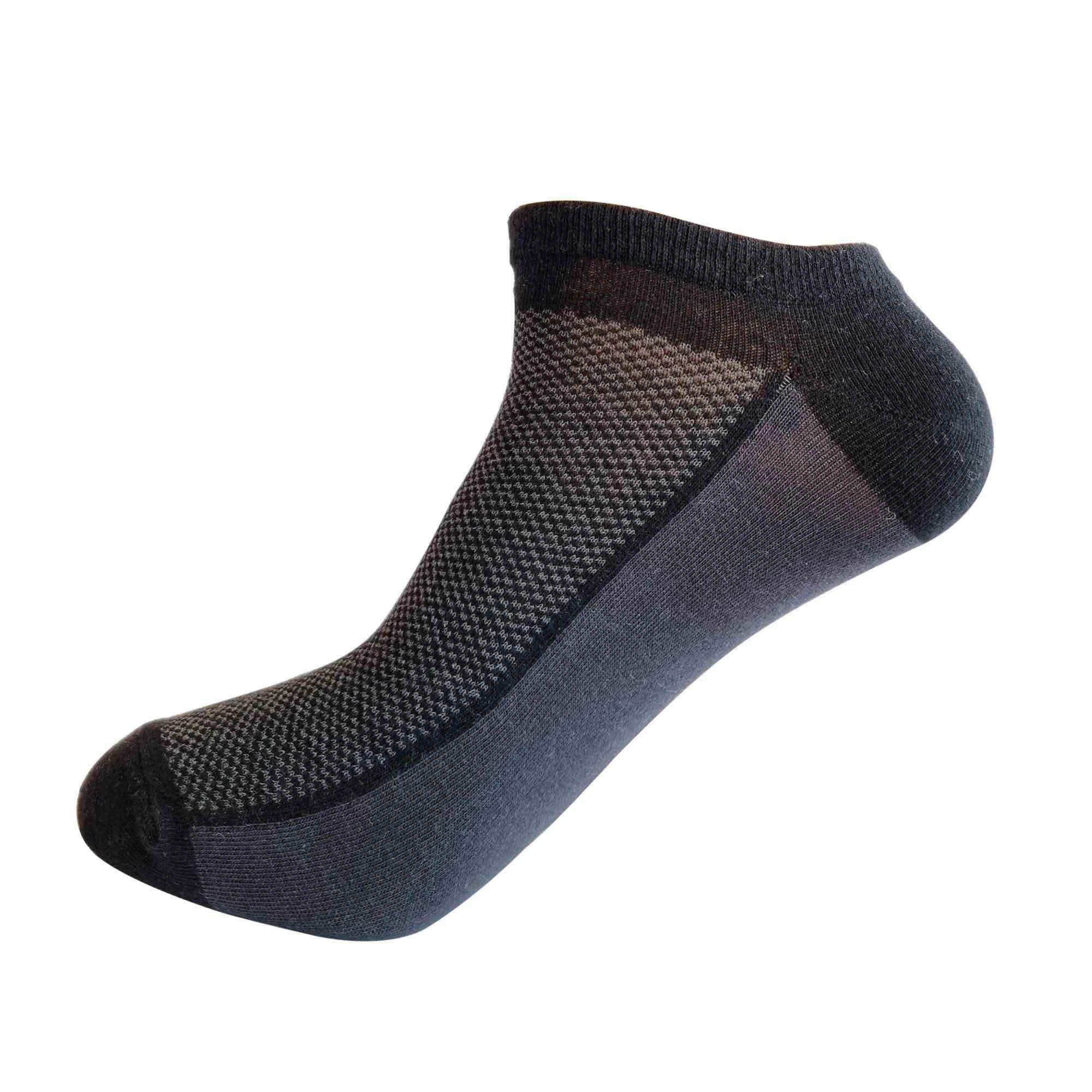 Unisex 3 Pair BREATHABLE SNEAKER SOCKS ( Dark Grey , Black , Blue )