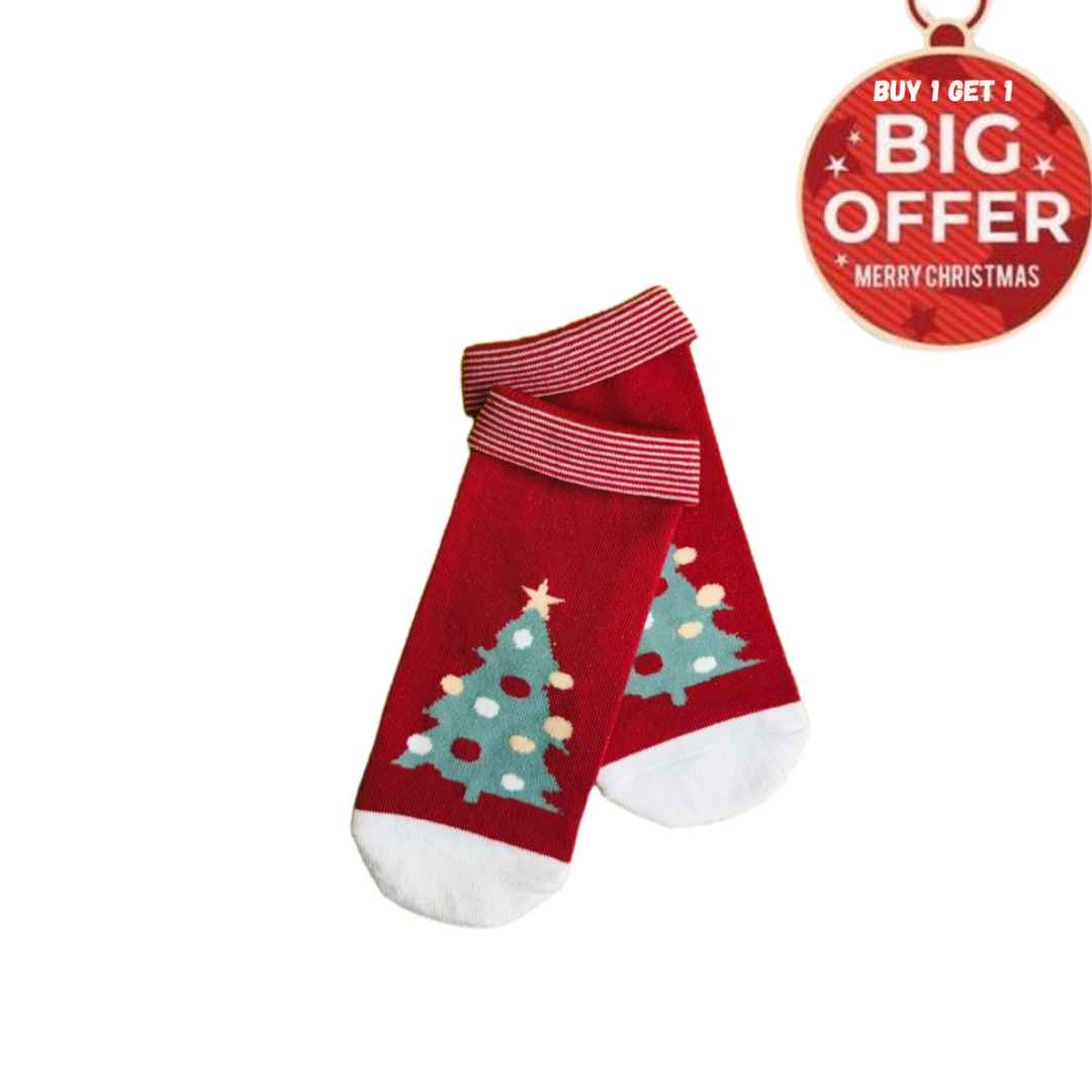 Red Designed Socks For Christmas Ocassion (Pack of 1) 2N